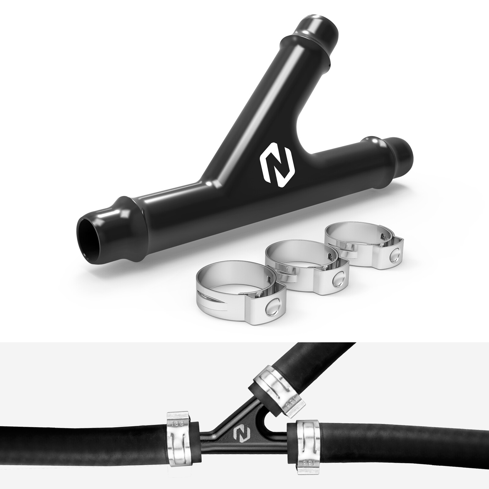 Y-Fitting Tee Fitting Hose Clamps Connector For Can-Am Defender HD5 HD8 HD10 4X4