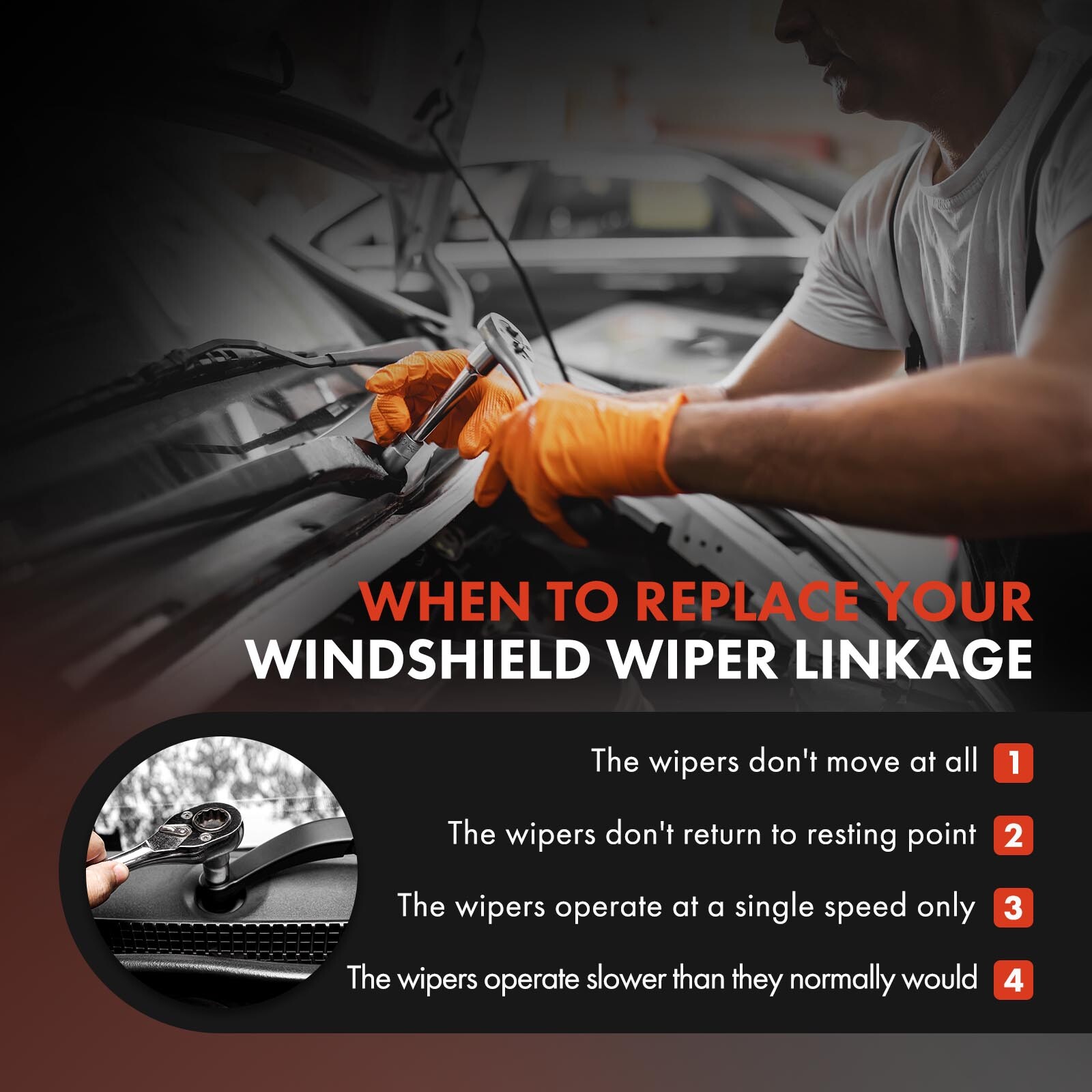 Rear Windshield Wiper Linkage for Ford Expedition 03-17 Lincoln Navigator 03-19