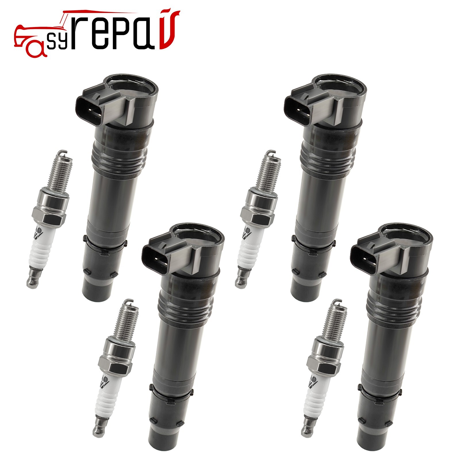 4X Ignition Coil + Spark Plugs for Kawasaki Ninja 1000 650 650R ZX12R ZX9R