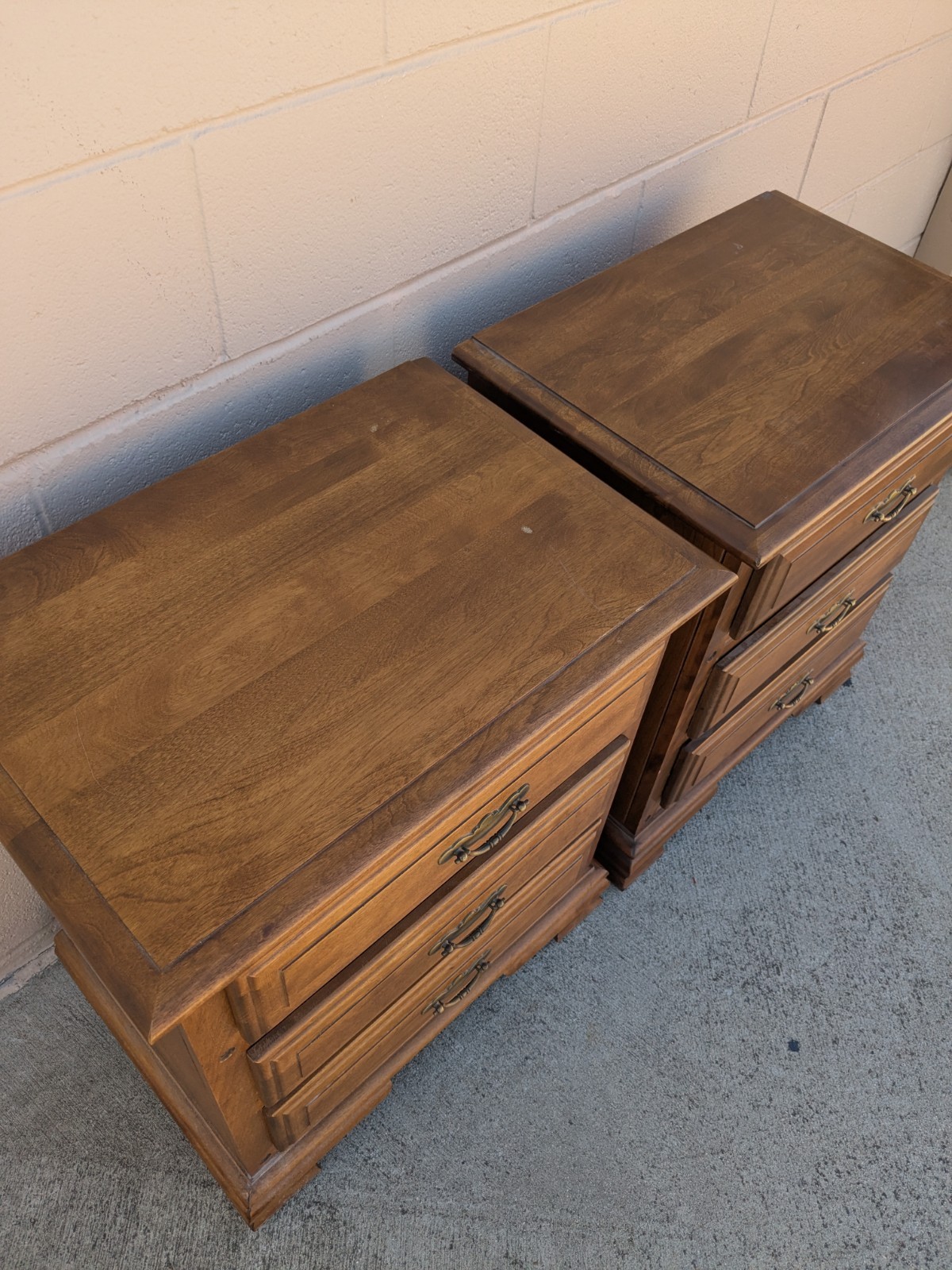 Vintage Modern Regency Wood Side Tables Night Stands End Tables