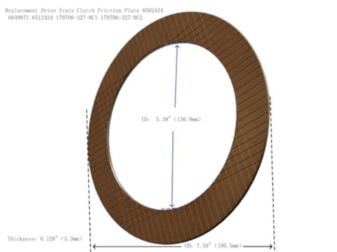 Replacement 6502424 6649871 loader Clutch Friction Plate 6512424 179706-327