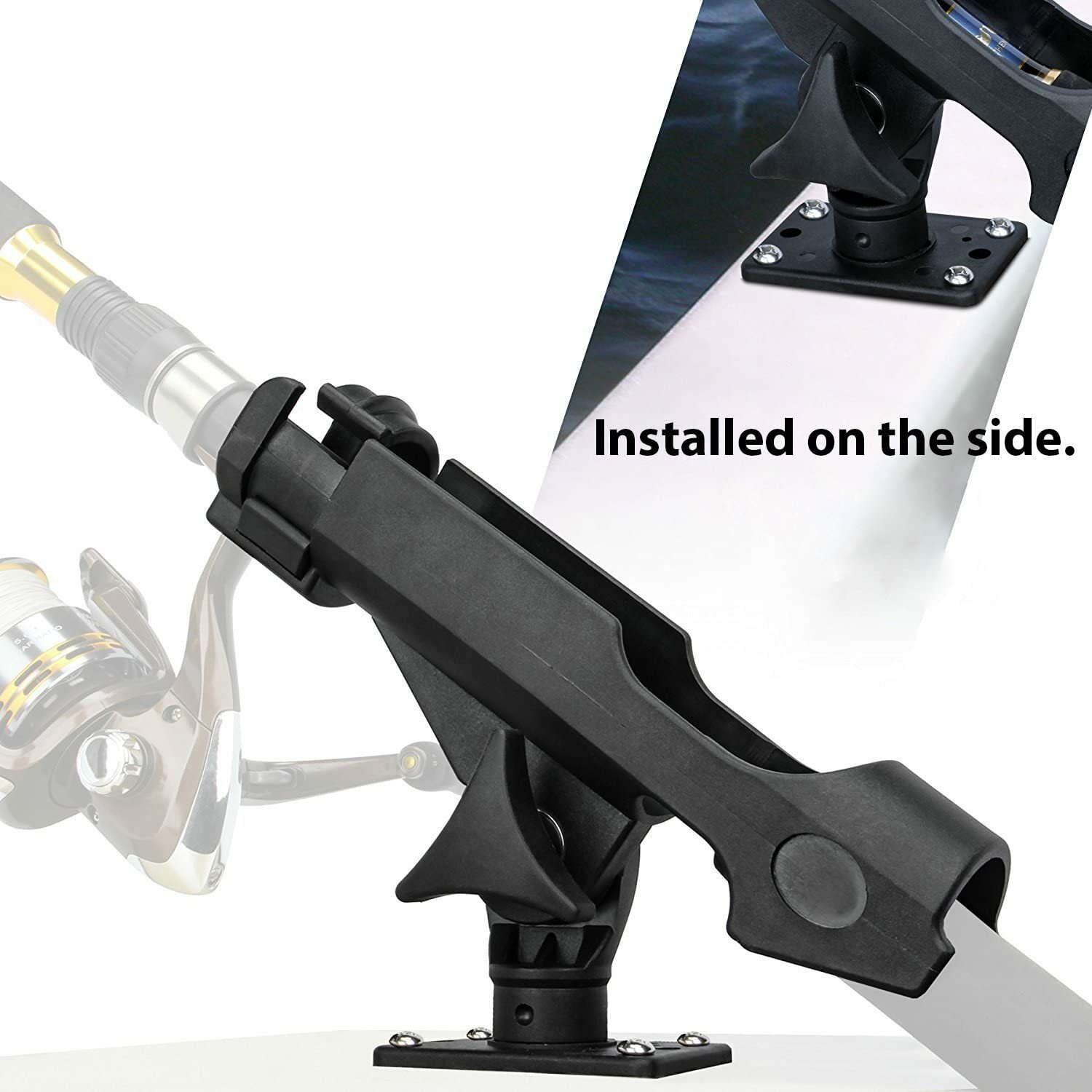 Adjustable Fishing Rod Holder for Boat, Kayak, pontoon boat with 3 Mount