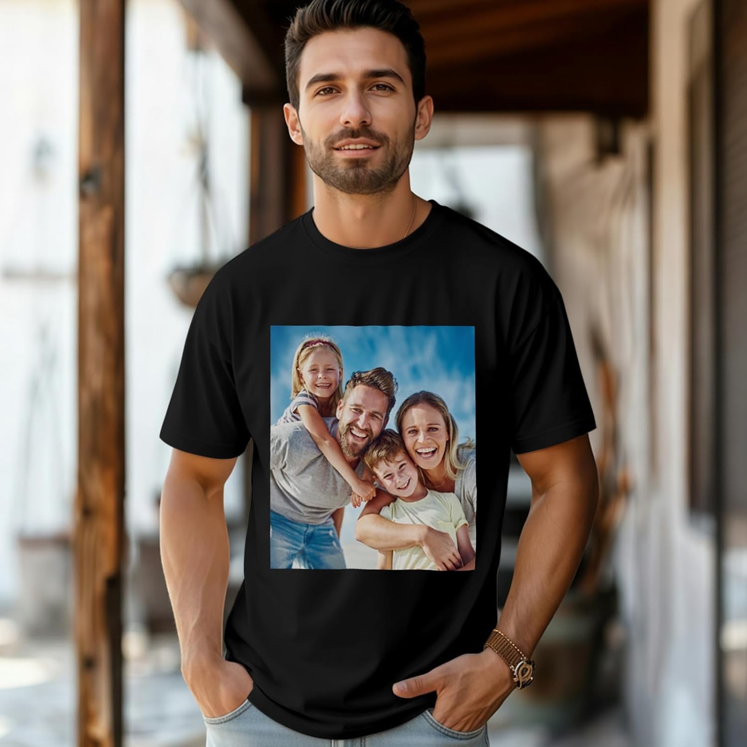 Personalized Custom Tee Front Back Chest Print Your Design Photo Logo Unisex