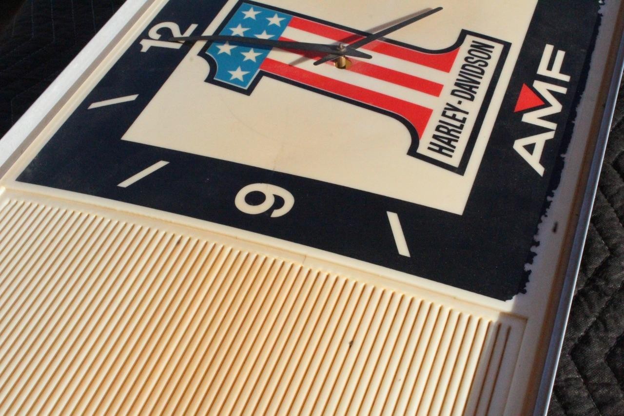 Vintage 1970s Harley Davidson AMF #1 Clock Menu Board Sign Sportster Chopper