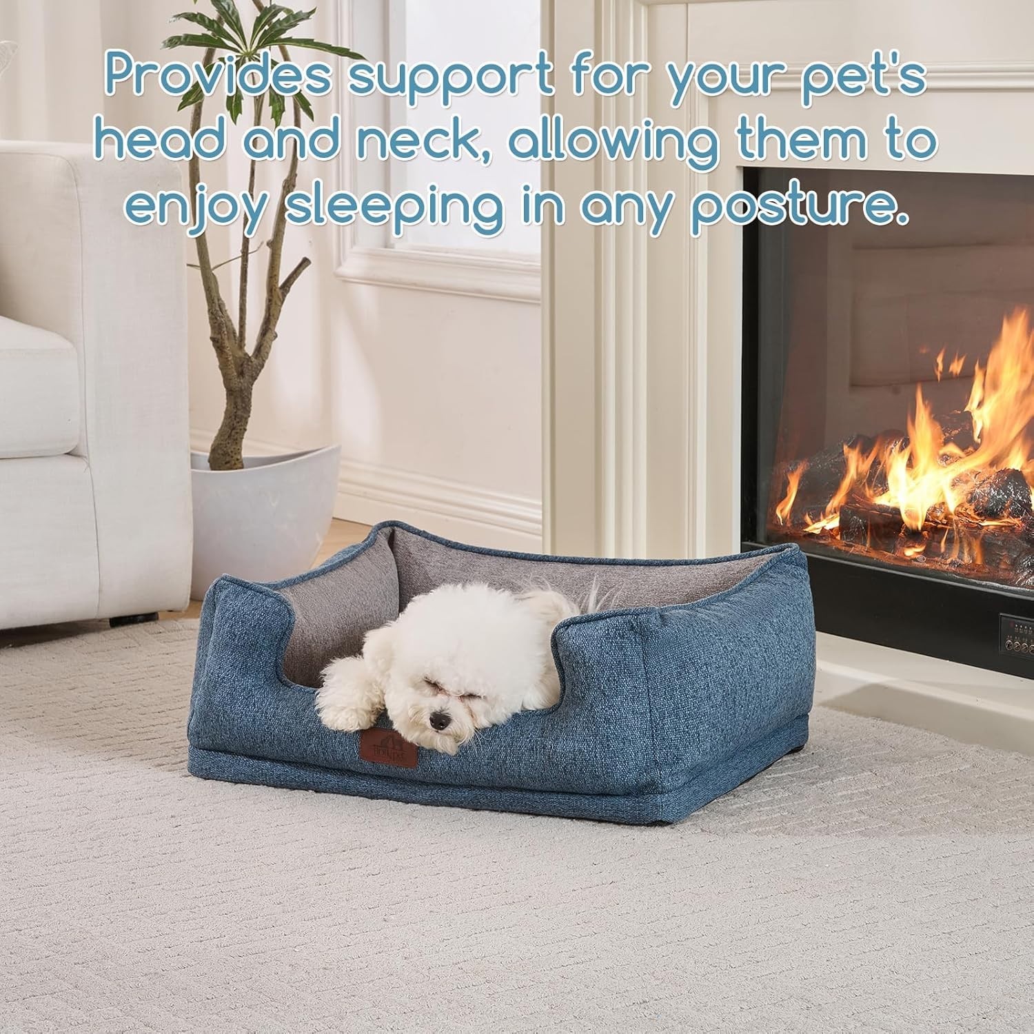 Dog Bed for Large Medium Small Dogs/Puppy, Rectangle Washable, Orthopedic, Soft