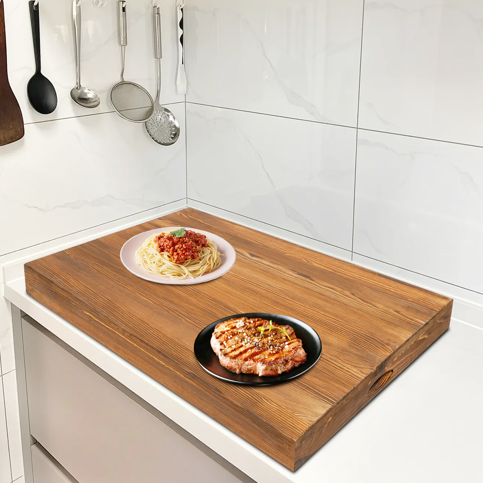 Wooden Stove Top Cover Stove Cover Protector Noodle Board Stove Cover Pine Wood