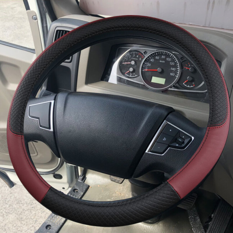 Car Steering Wheel Cover 15" 16" 17" 18" 19" Van Semi Truck Bus Leather Cover