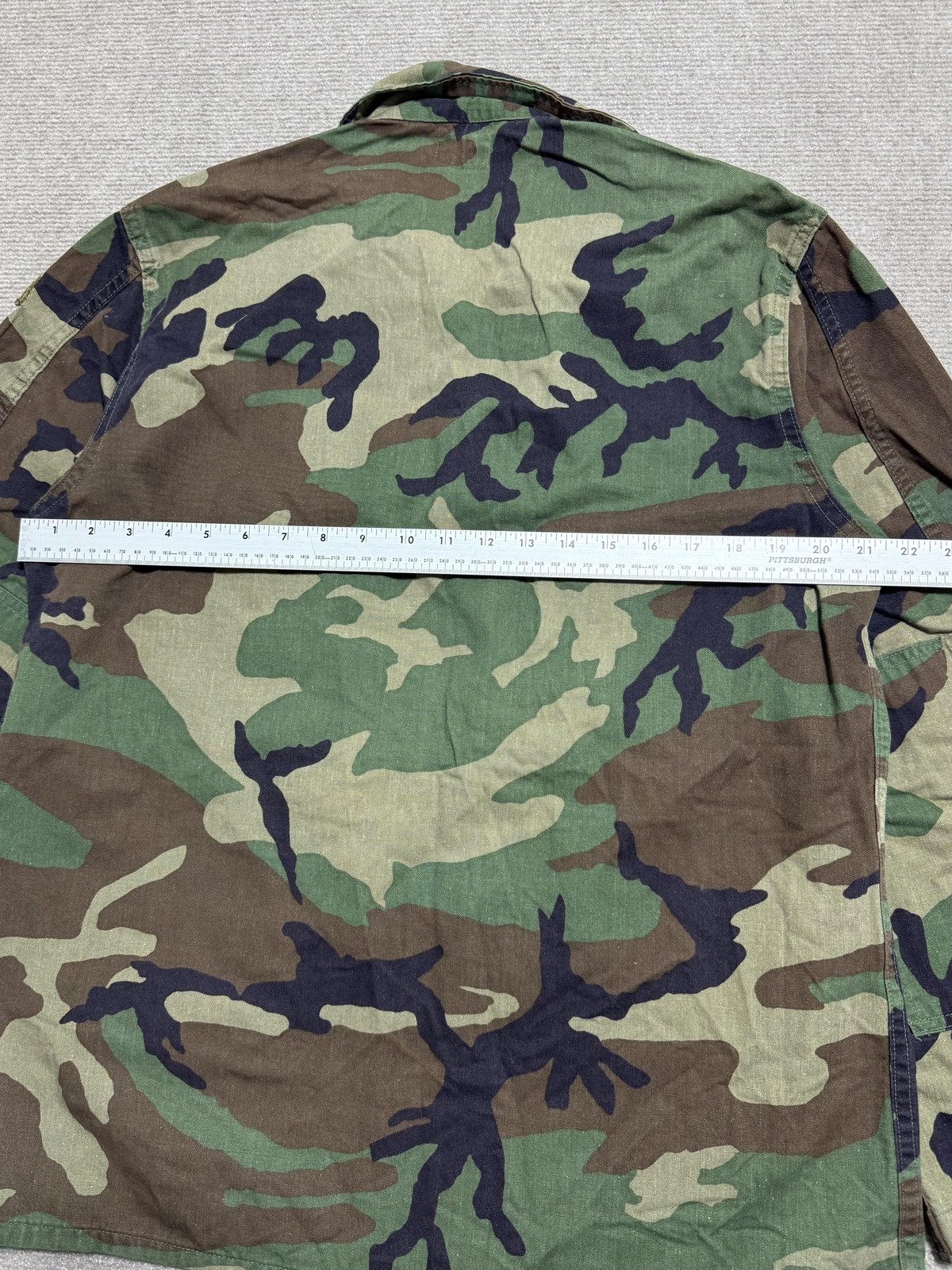 US Army BDU Jacket Mens Medium Regular Woodland Camo Combat Coat Field Patch