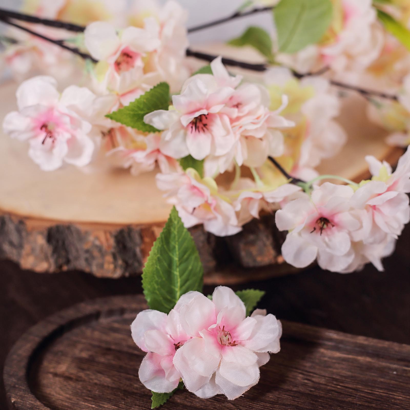 4 BLUSH 40" tall Bushes with Silk Cherry Blossoms Flowers Party Wedding Bouquets