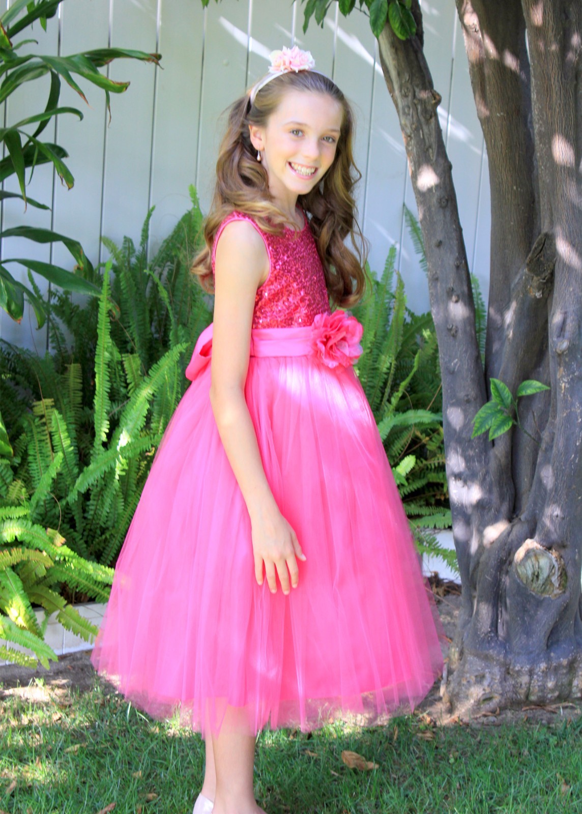 Sequins Mesh Flower Girl Dresses Birthday Wedding Pageant Communion Toddler 124