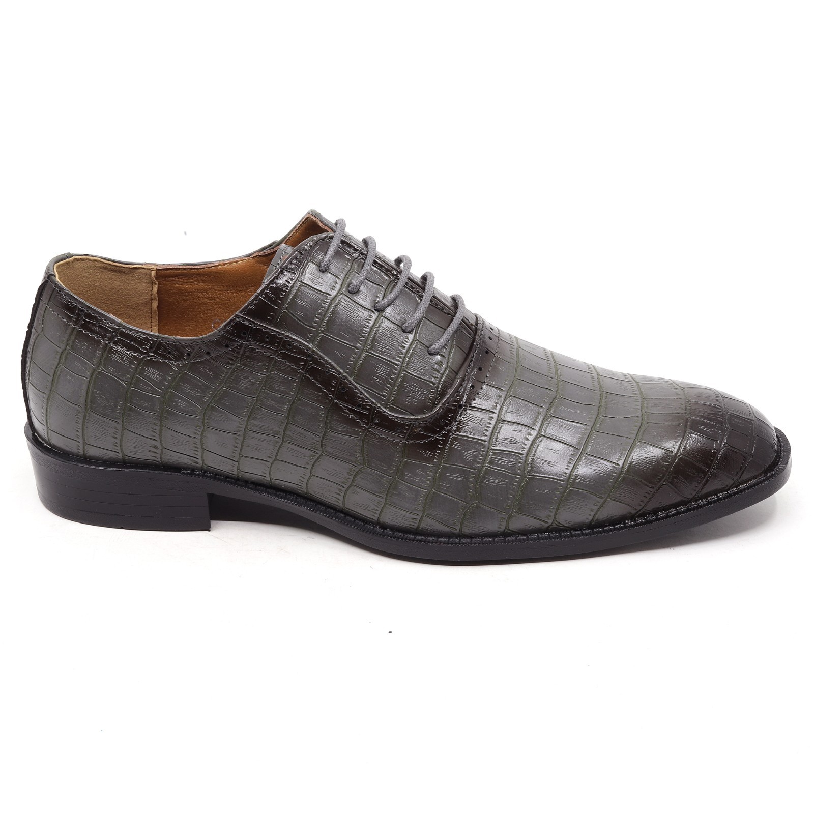 Men's Crocodile Embossed Formal Business Lace-Up Oxford Dress Shoes