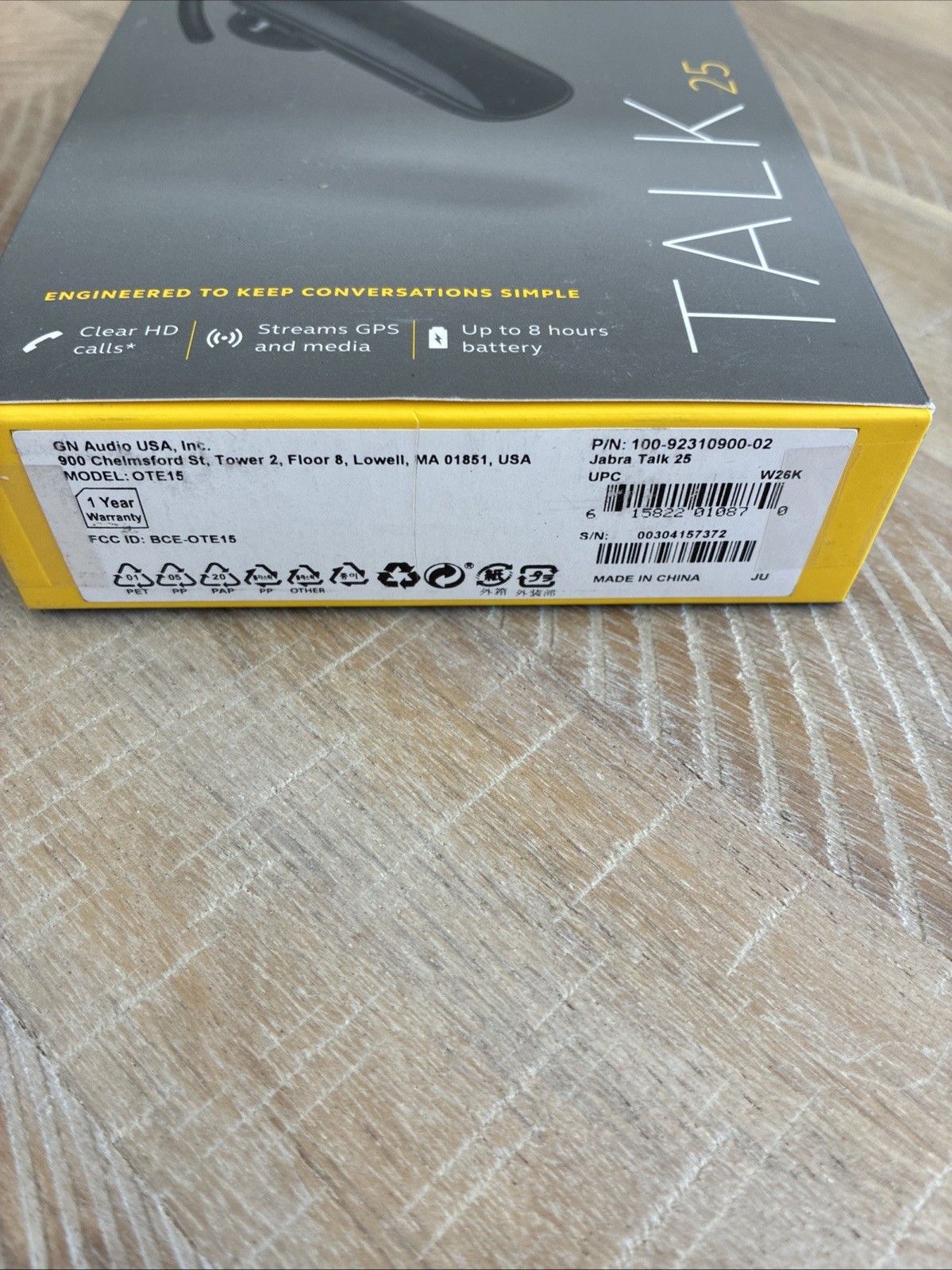 Jabra Talk 25 Bluetooth Single Ear Headset with Microphone