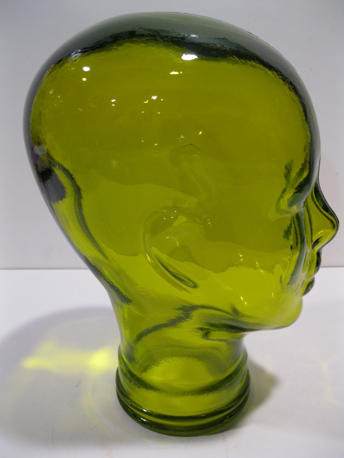Glass Head YELLOW, Life Size Mannequin Head for Decor, Display Hats Wigs, etc
