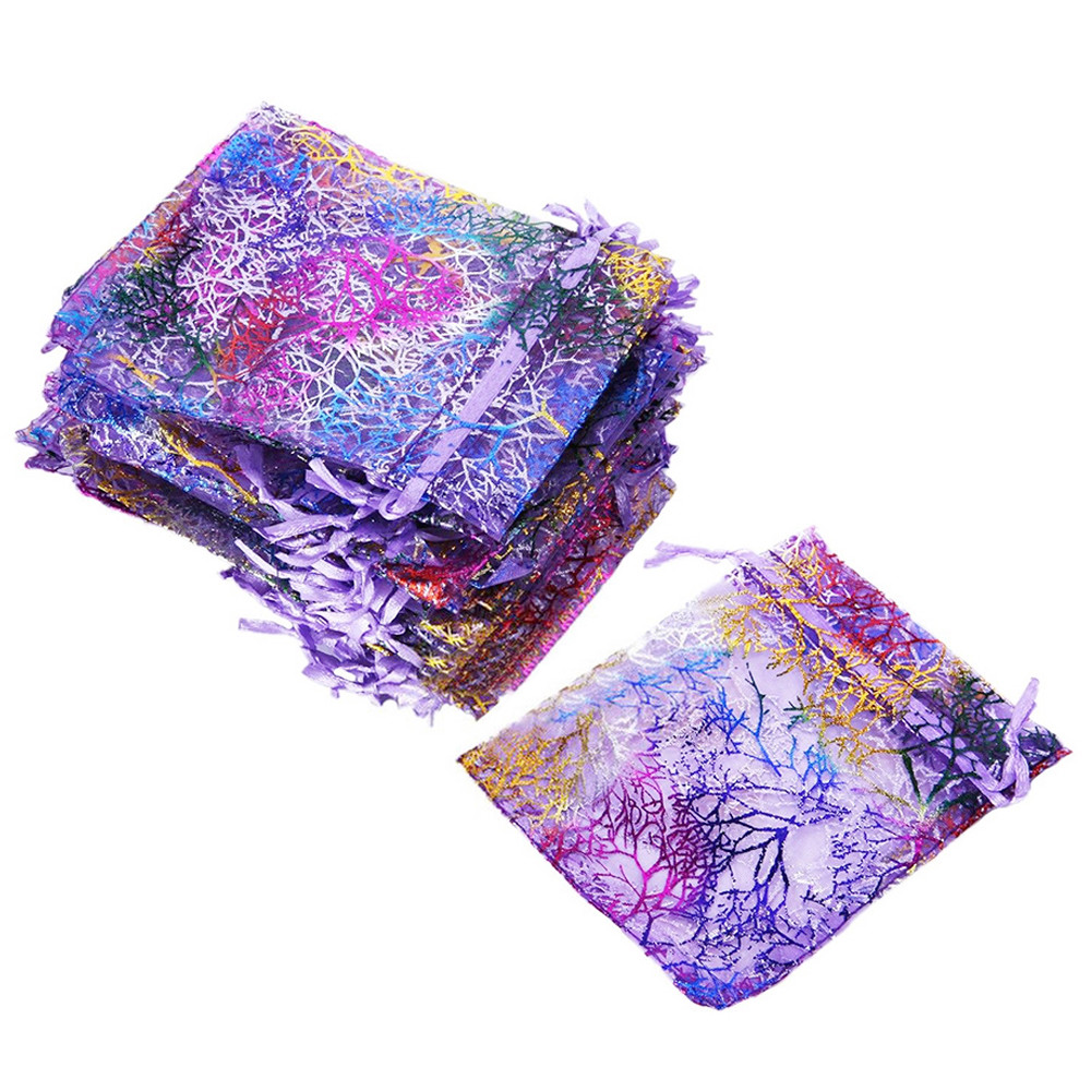 5x7in Sheer Drawstring Organza Bags Jewelry Favor Gift Coralline Pouches Wedding