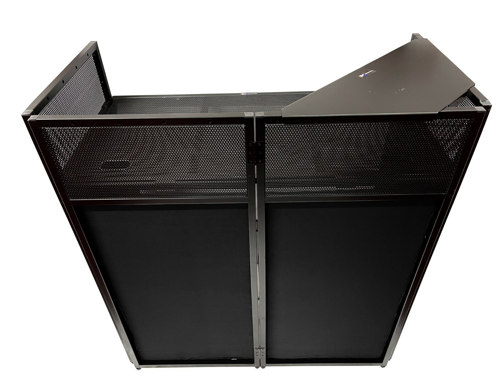 DJ Event Facade White/Black Scrim Metal Frame Booth W/Table Top+Corner Table Top