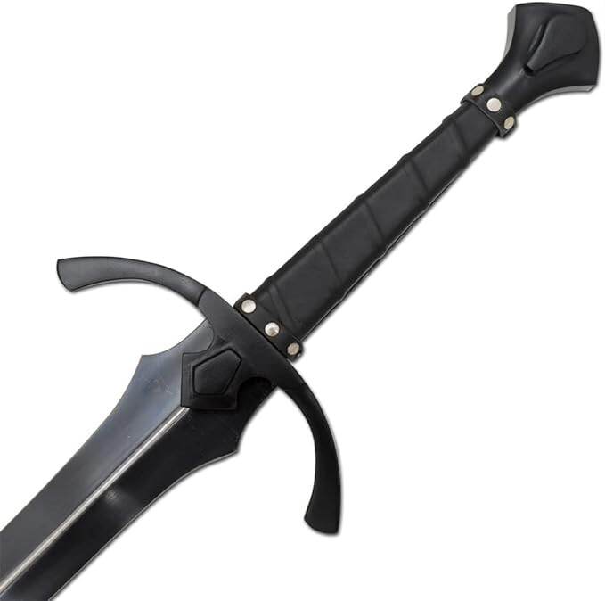 Medieval Warrior 42" Black Claymore Sword 1065 Carbon Steel Full Tang Blade