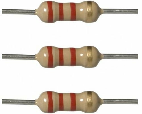 20 Pack - 2.2K 2200 Ohm Ω Resistor 5% Tolerance 1/4W 1/4 Watt Carbon Film PK