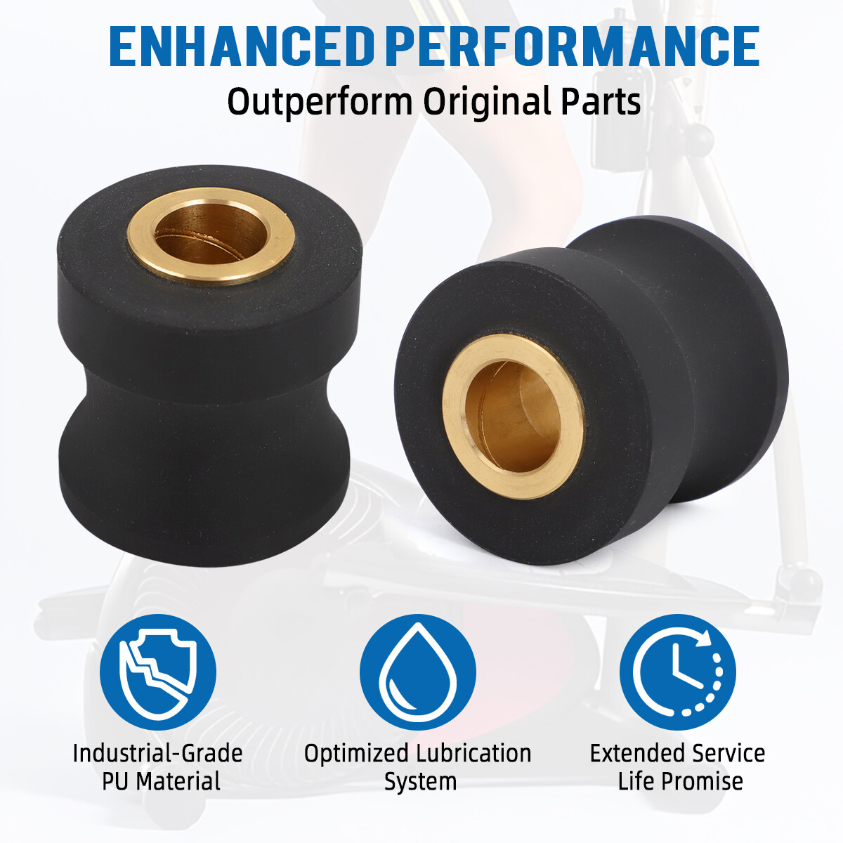 1 Pair Roller Wheels For Eclipse 1100HR/A Elliptical Exercise Machine 1100hr