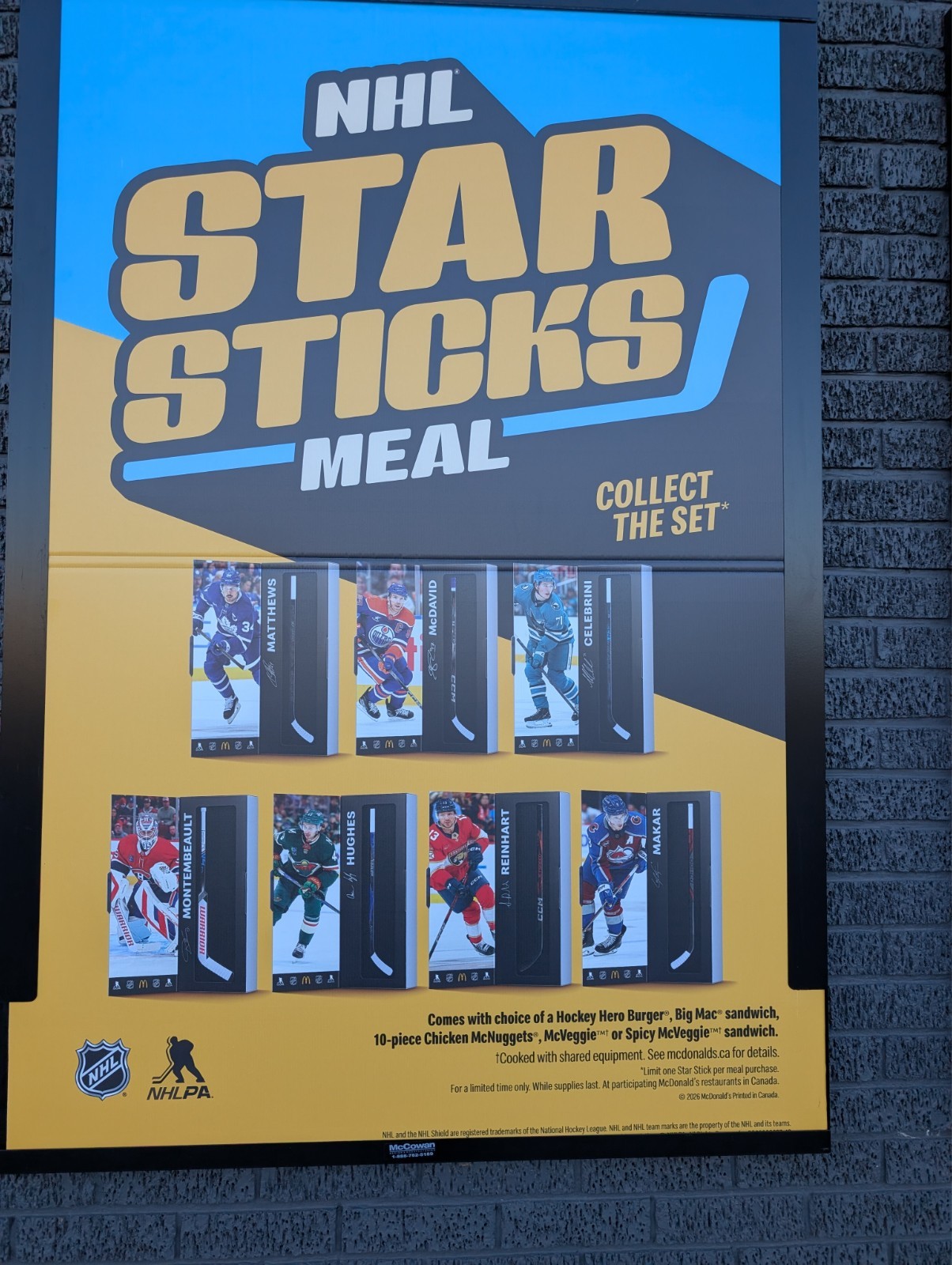 Connor McDavid McDonald's NHL Star Sticks 2025-2026 Canada Exclusive Mini Stick