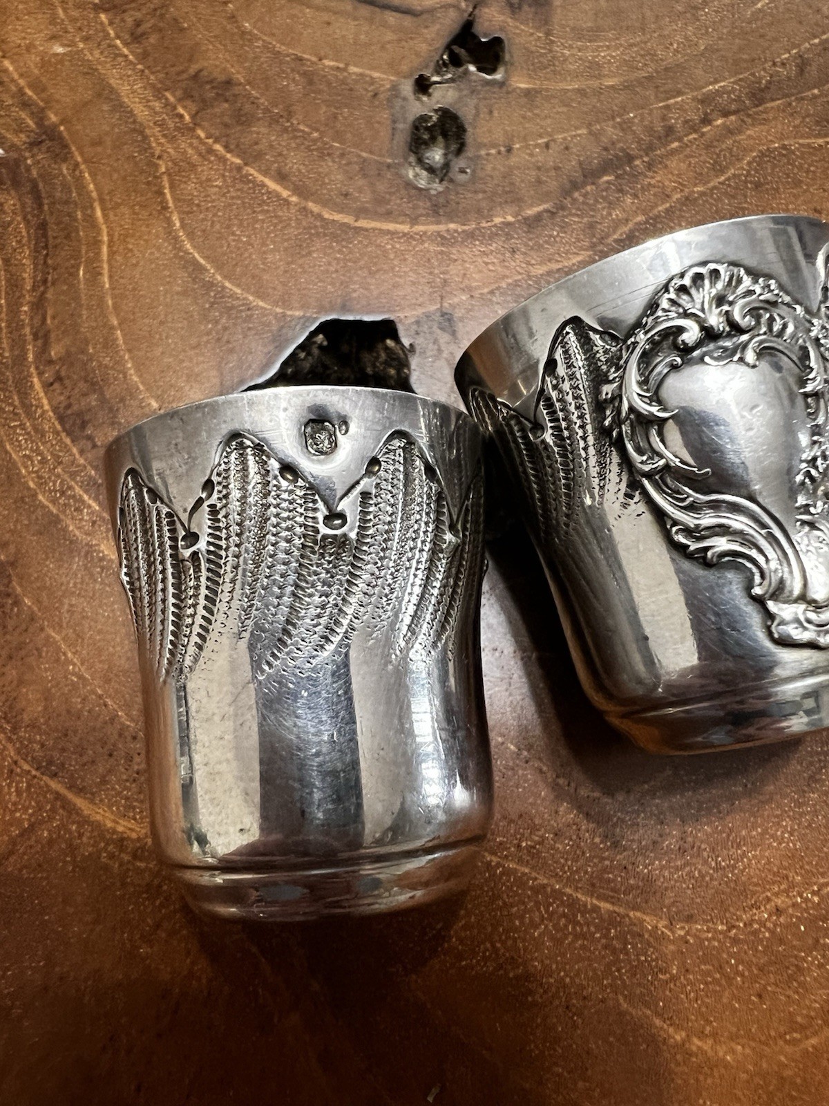 Antique Victorian French Sterling Silver Julep Cup Timbale Floral Hallmarked