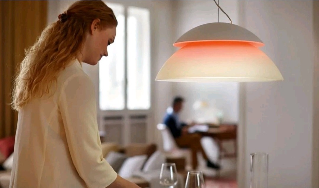 The Philips Hue Beyond White and Color Ambiance Smart Pendant Light.