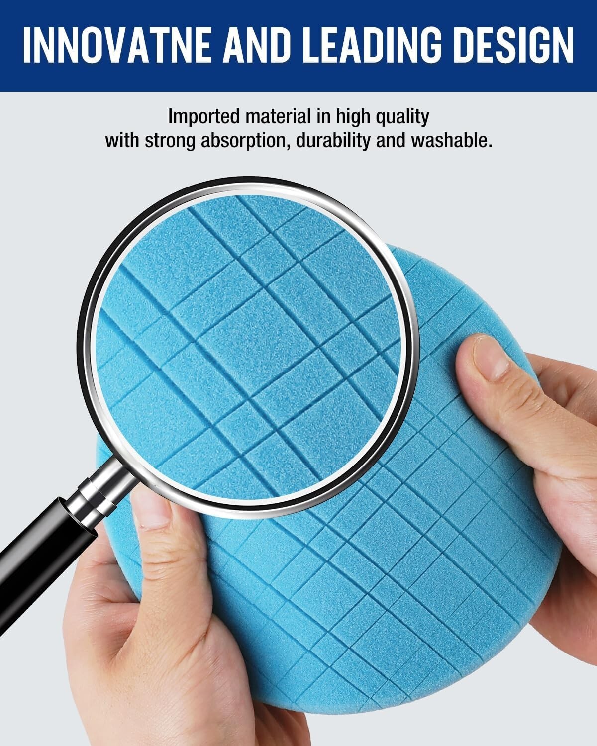 WORKPRO 5PCS 6.5-inch Polishing Pads Sponge Waxing Foam Buffing Kit Car Polisher