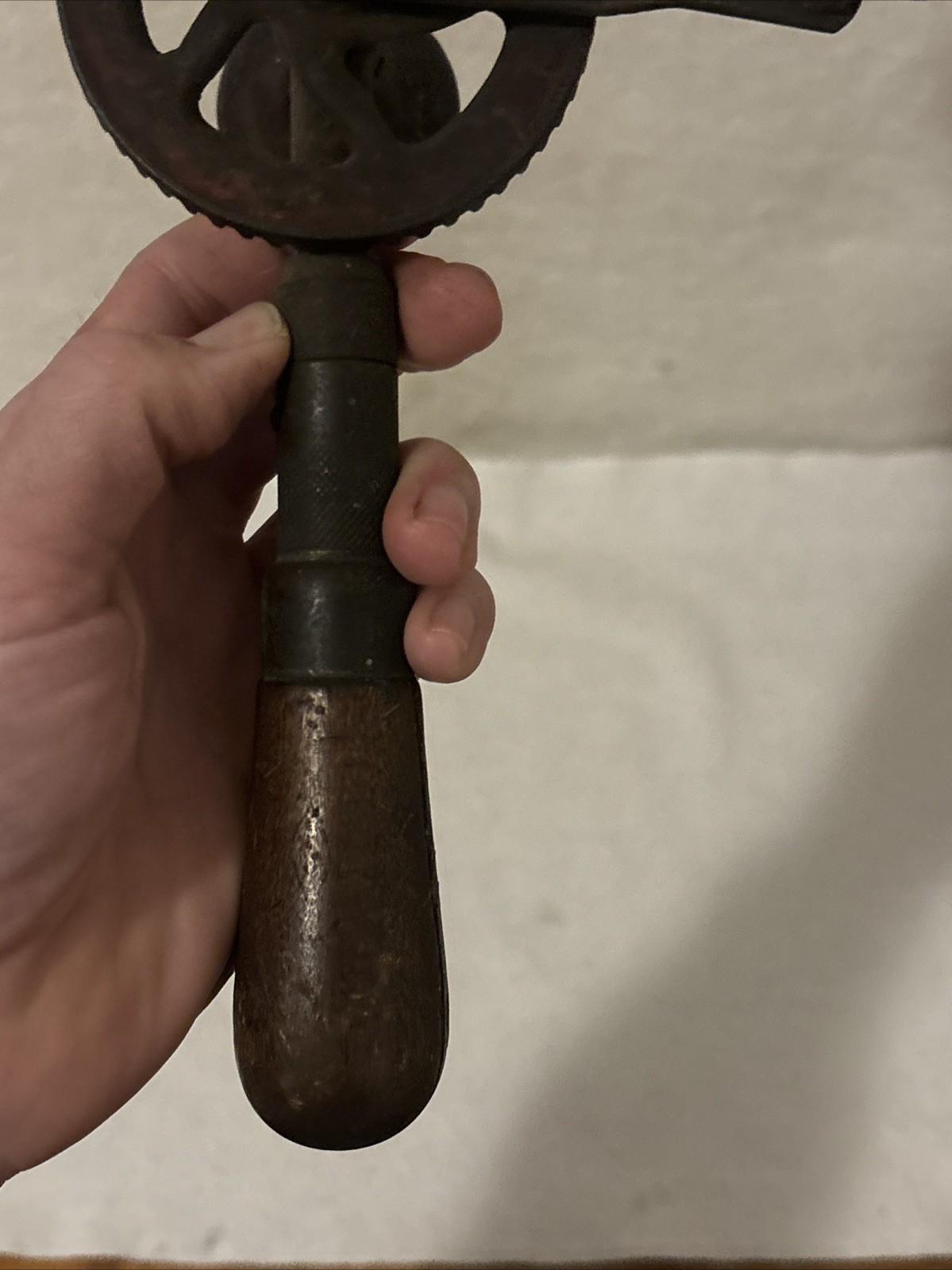 VINTAGE "EGG BEATER" STYLE HAND DRILL UNBRANDED WORKS! FREE SHIP