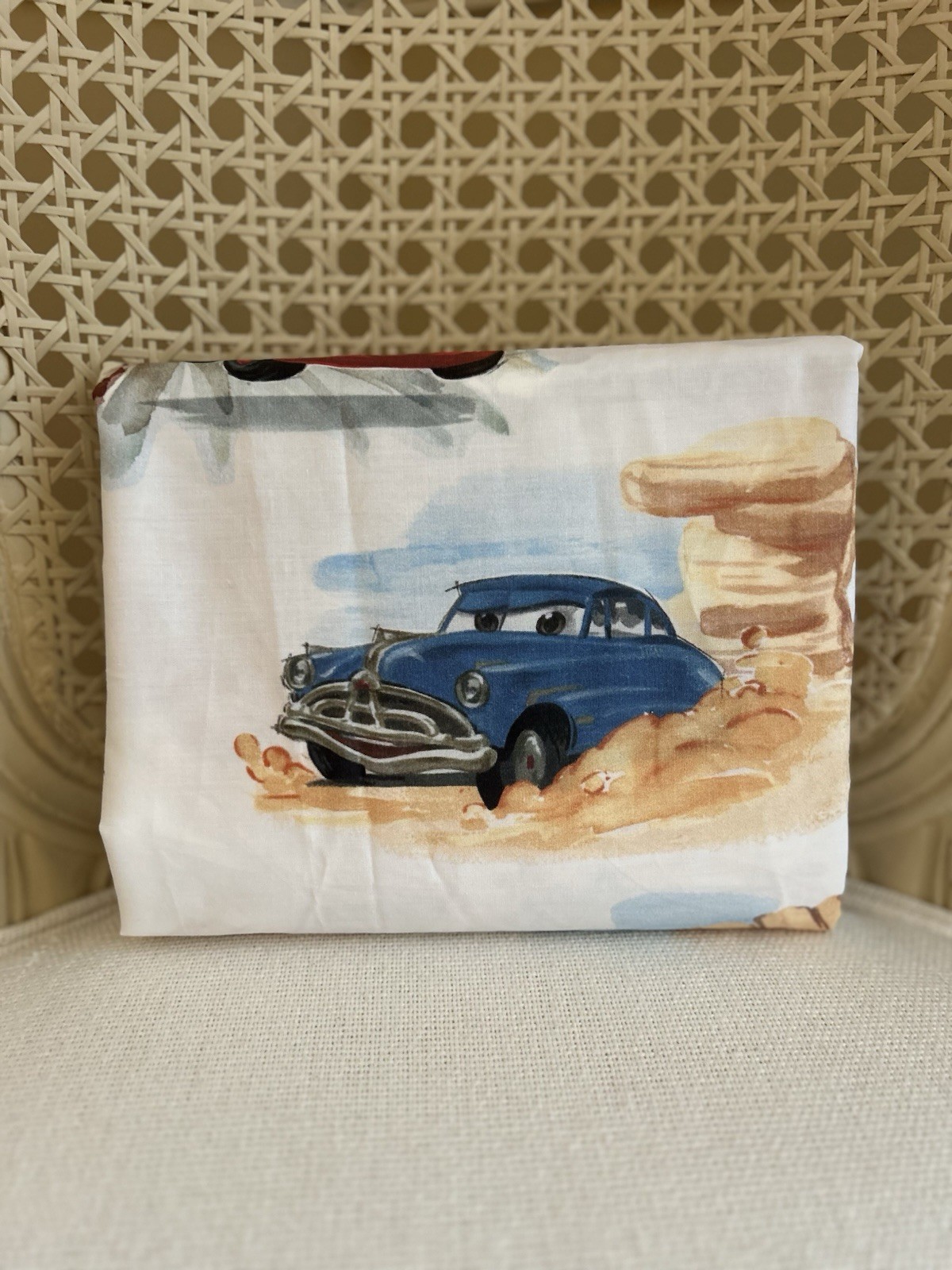 Pottery Barn Kids Disney Pixar Cars TODDLER Flat Sheet ONLY NWOT OB