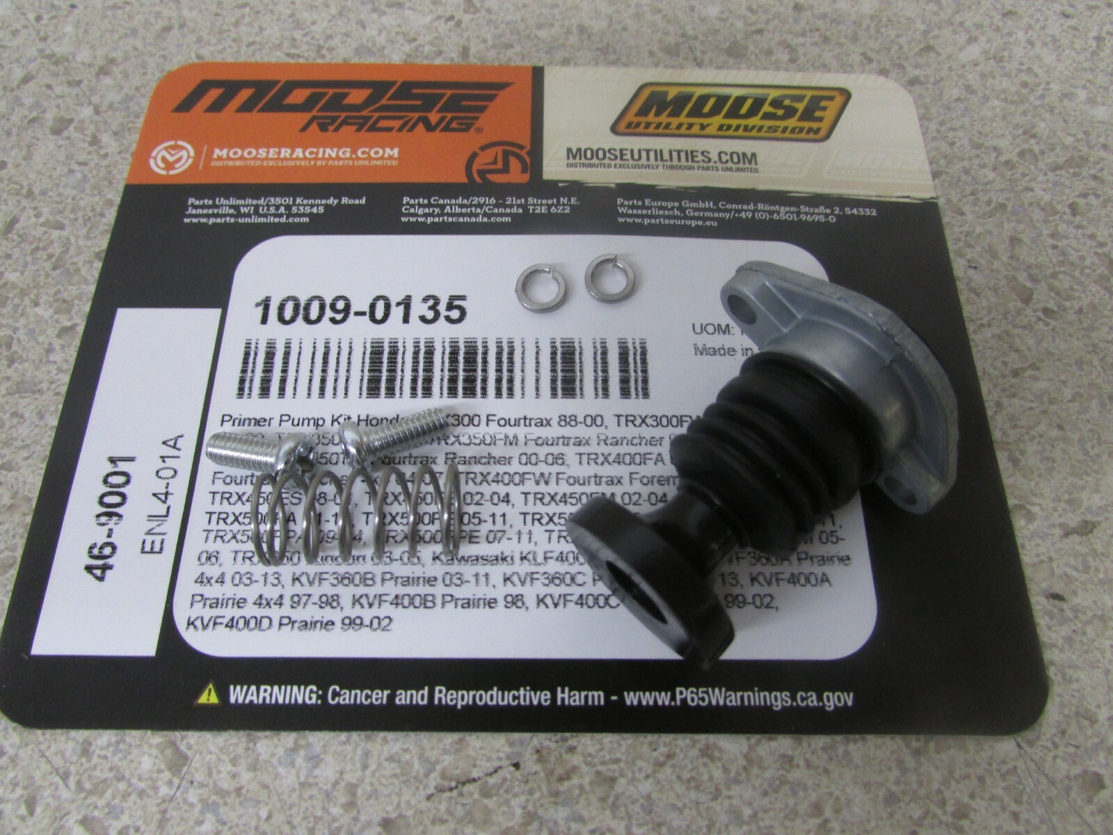 97-02 KAWASAKI KVF400 PRAIRIE 400 4X4 MOOSE CARBURETOR CARB PRIMER PUMP KIT