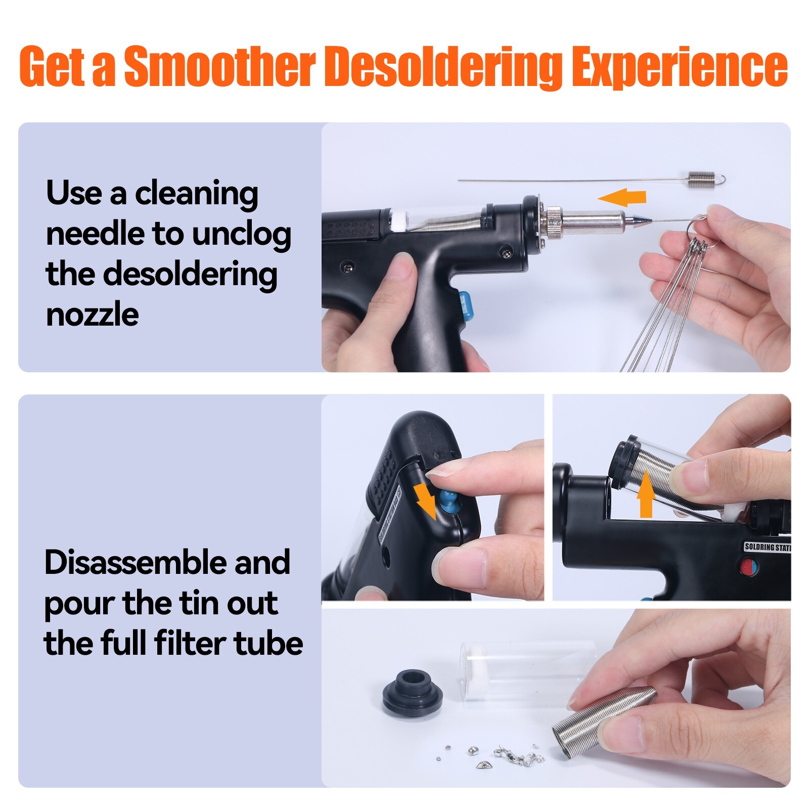 Desoldering Station Vacuum Soldering Iron Suction Tin Gun 90W Solder Station