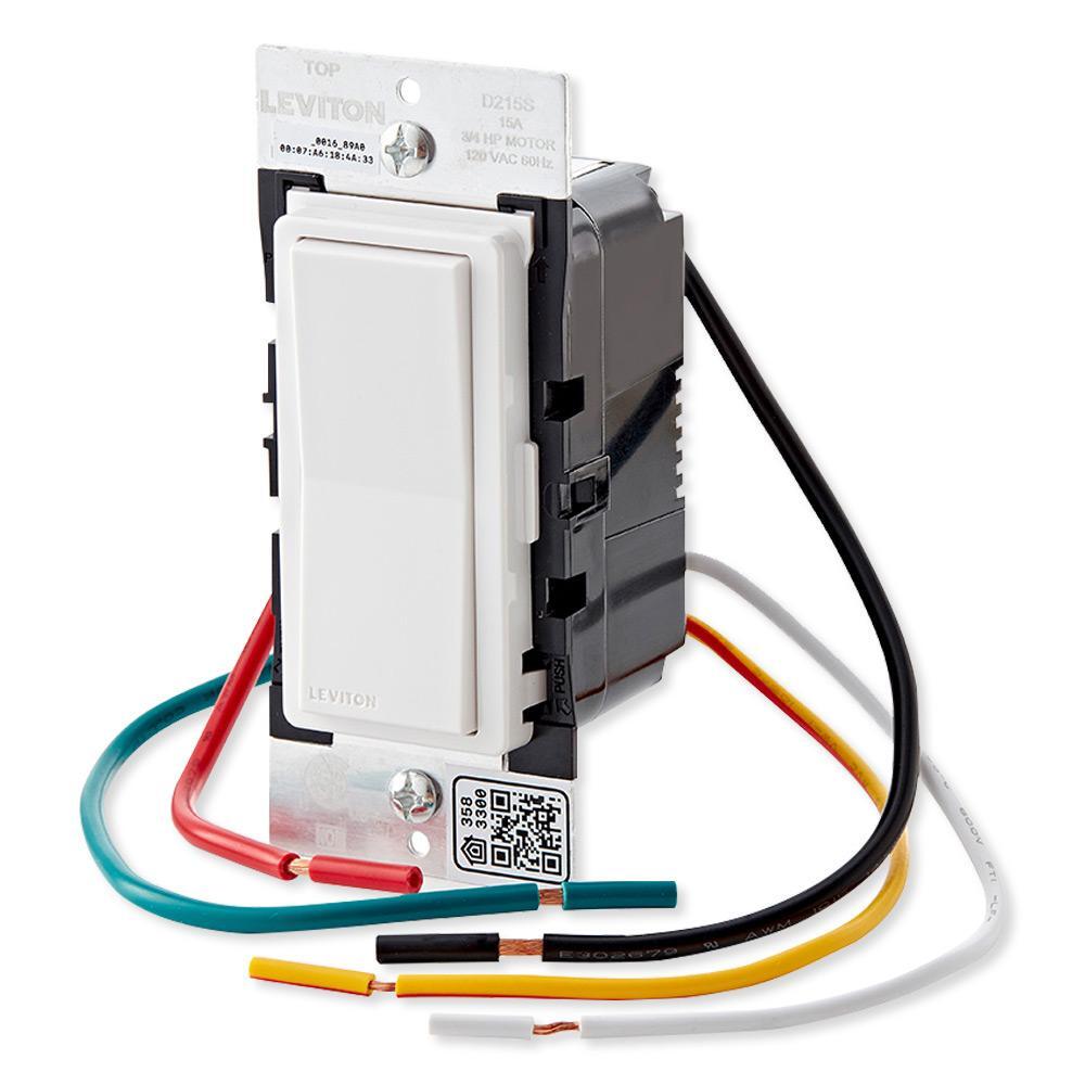 Leviton Decora Smart Wi-Fi Switch, 15A (2nd Gen) (D215S-1BW) [Open Box]