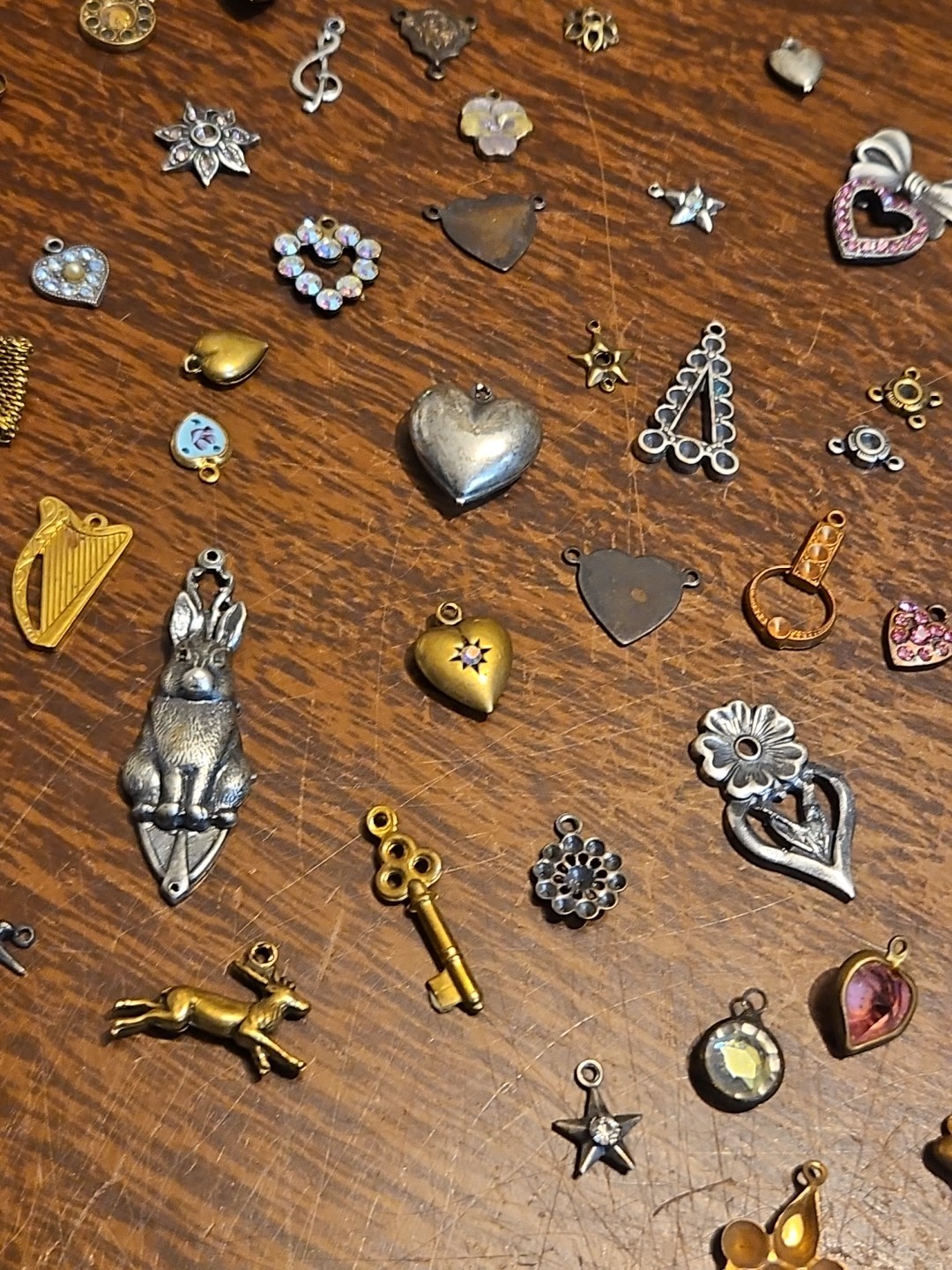 Lot Of 50 Mixed Parts Pcs France Vintage 60s Brass Stampings Findings Jewelry 24