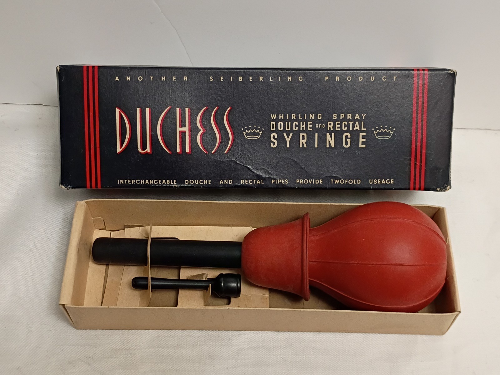 Vintage Sieberling Duchess Whirling Spray Douche & Rectal Enema Syringe