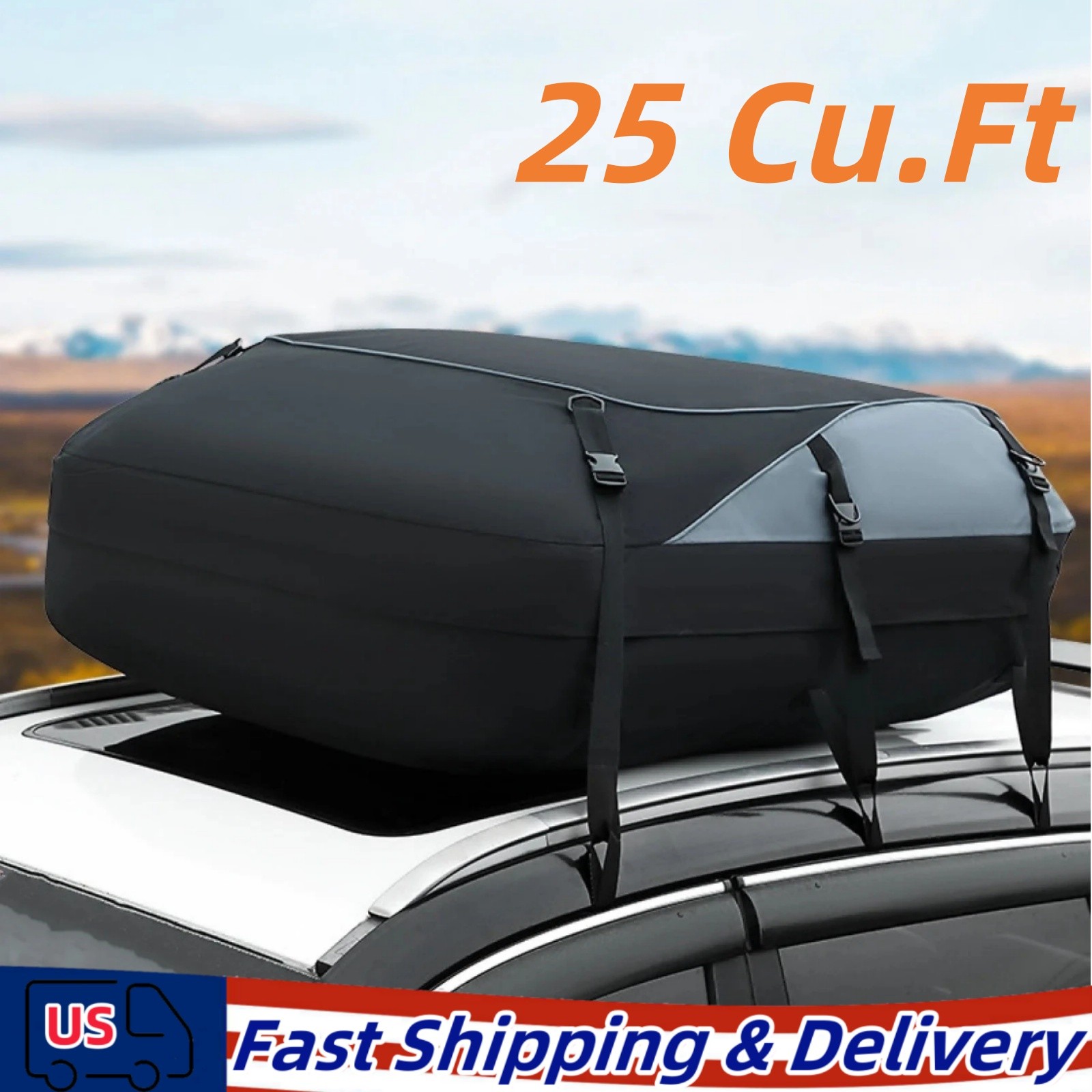 25 Cubic Car Roof Top Rack Cargo Carrier Bag for SUV, Waterproof