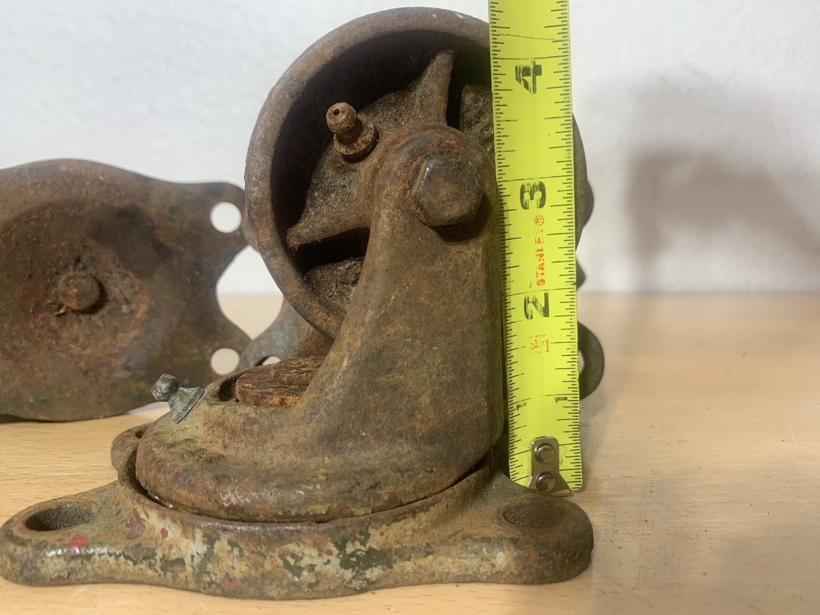 Antique Payson Cast Iron Swivel Casters Industrial Wheels with Grease Fittings
