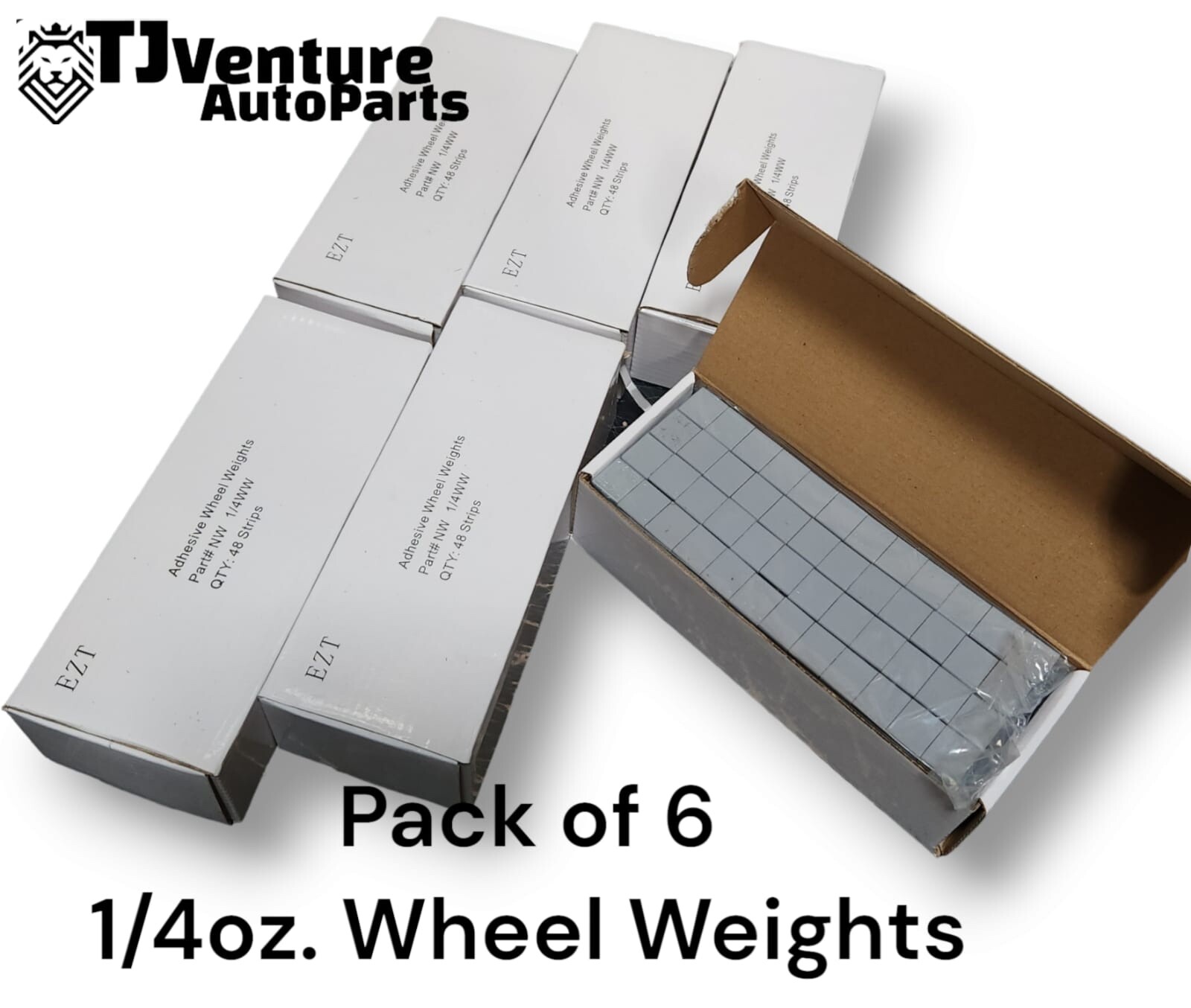 6 BOX STICK-ON GRAY WHEEL WEIGHTS 1/4 OZ ADHESIVE TAPE 54 LBS LEAD-FREE 3456Pcs