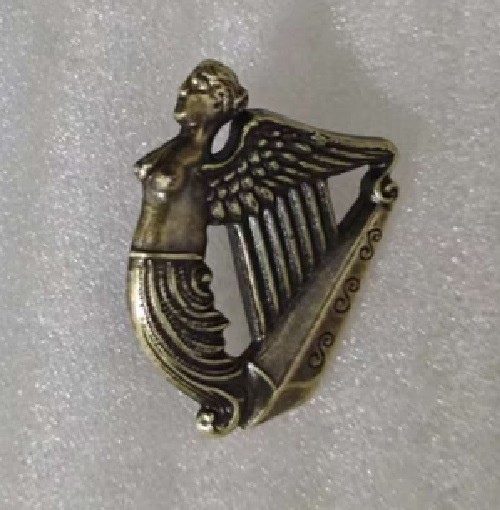 IRISH IRELAND HARP BRONZE Bike Motorcycle Hat Cap Lapel Pin