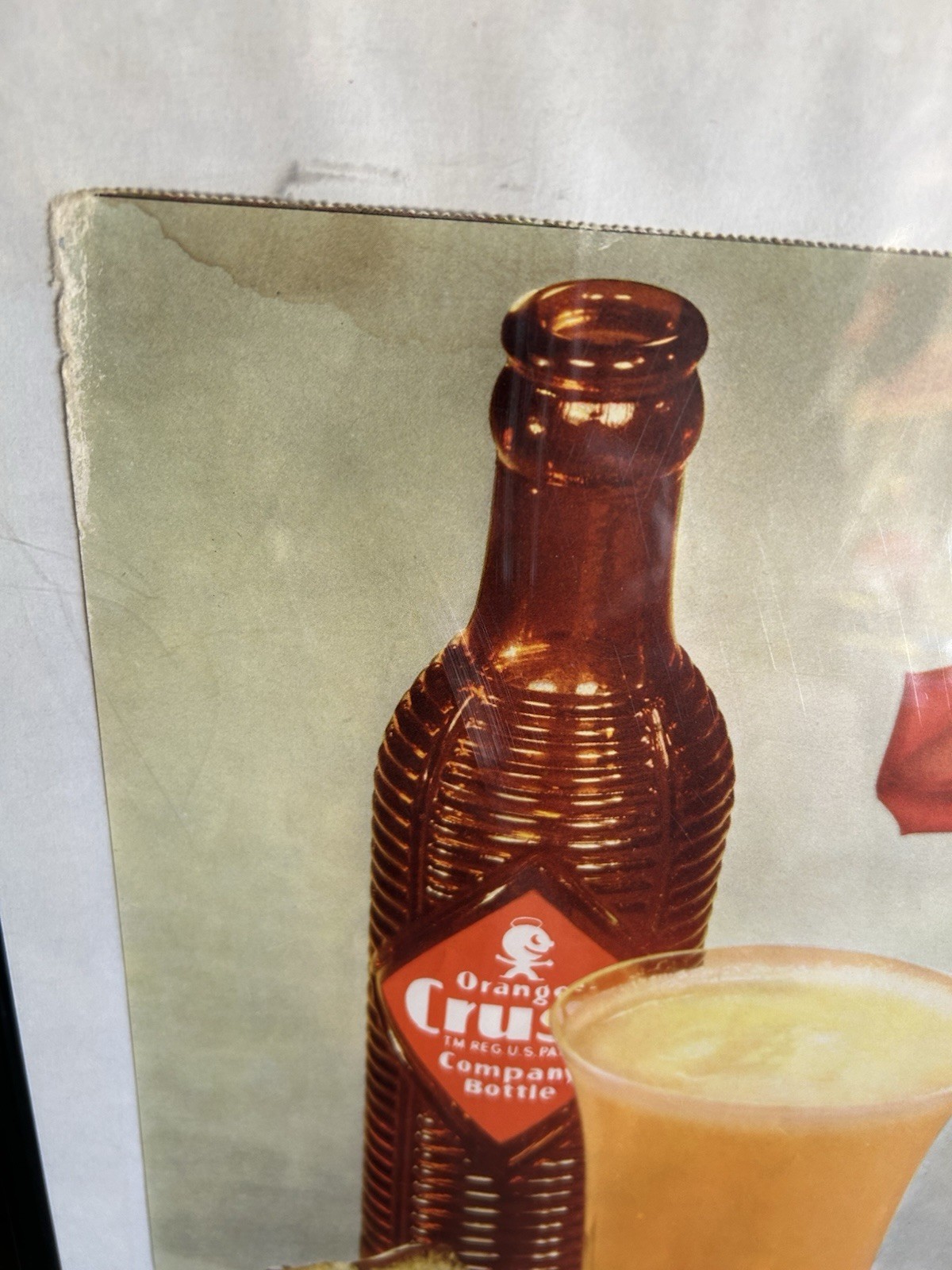 1940s Paper Orange Crush Sign