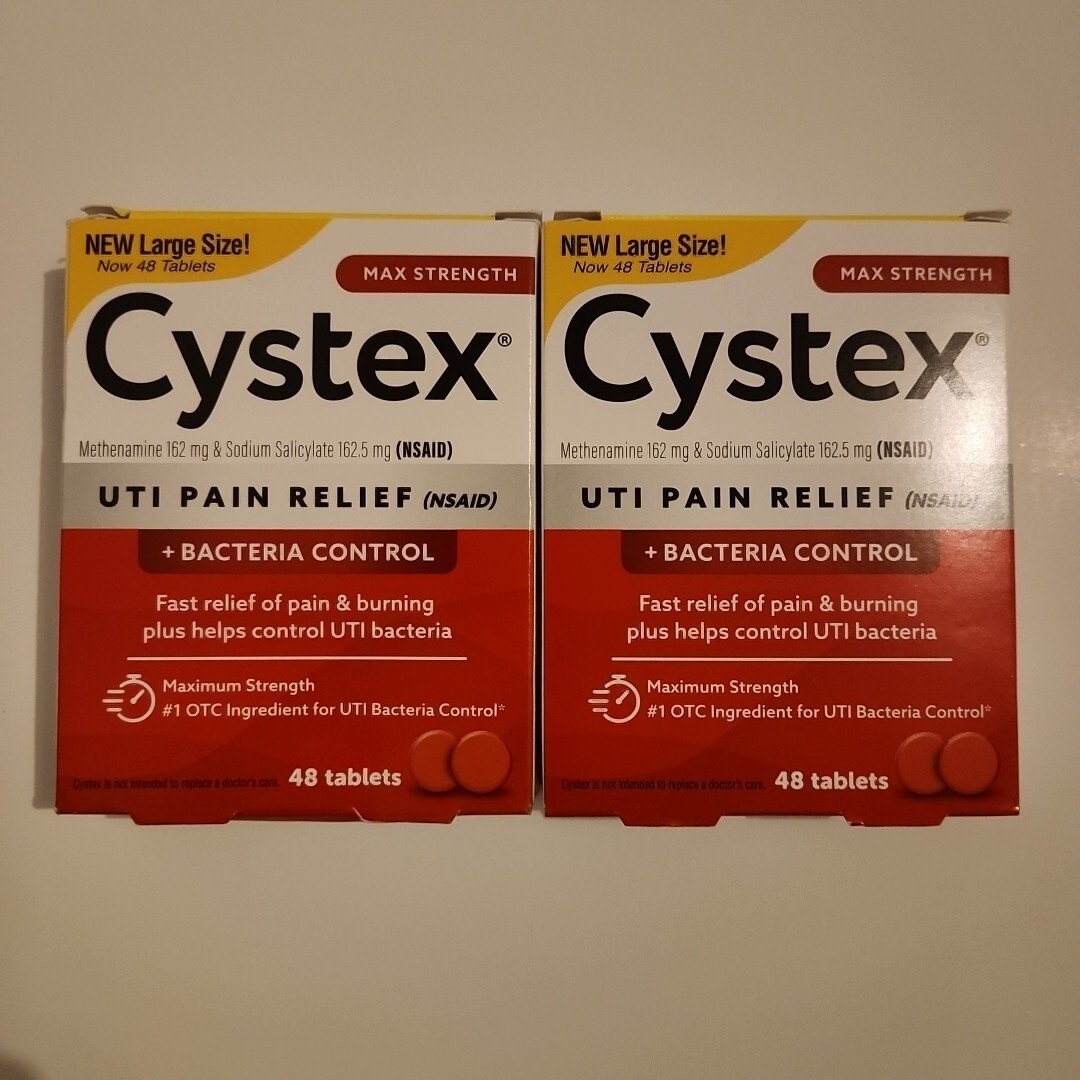 Cystex UTI Pain Relief Max Strength Urgency Urinating 48ct X2 Exp 2027+