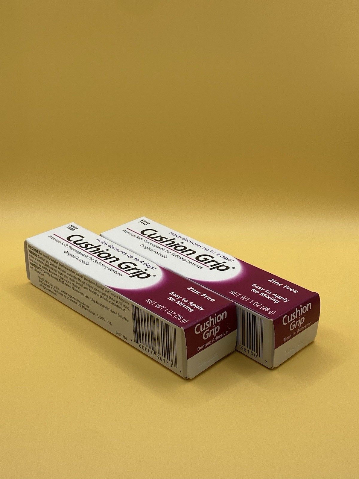 Cushion Grip Soft Thermoplastic Denture Adhesive 1 Oz Each ( Pack Of 2)