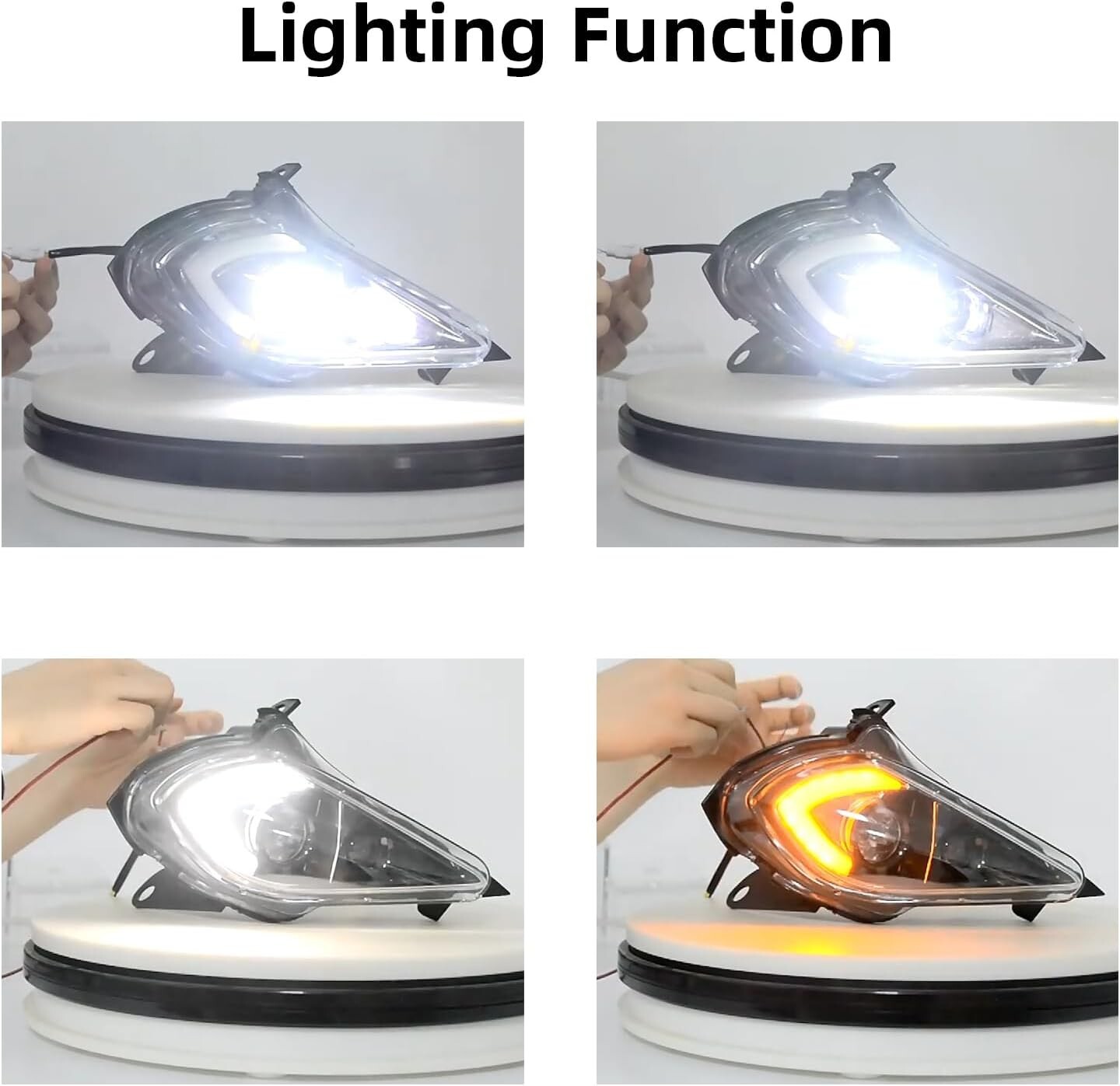 2PCS LED Headlights Set Head Lamps for 2006-2024 YAMAHA YFZ 450 RAPTOR 700 700R