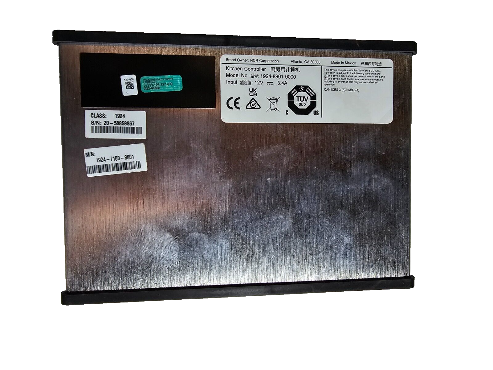 New Open Box NCR KC4 Kitchen Controller (1924-8901-0000) w/ PSU Media Controller