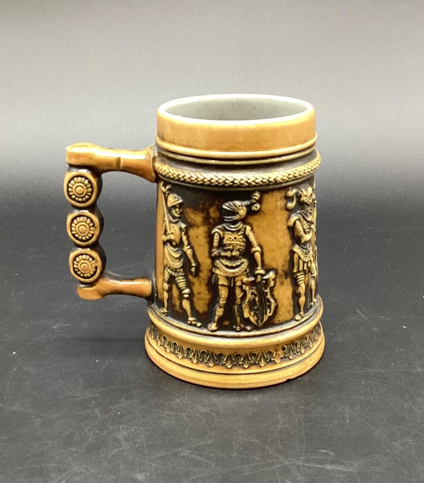 Vintage Gerz Stoneware W.Germany Beer Stein/Mug w/Men in Armor