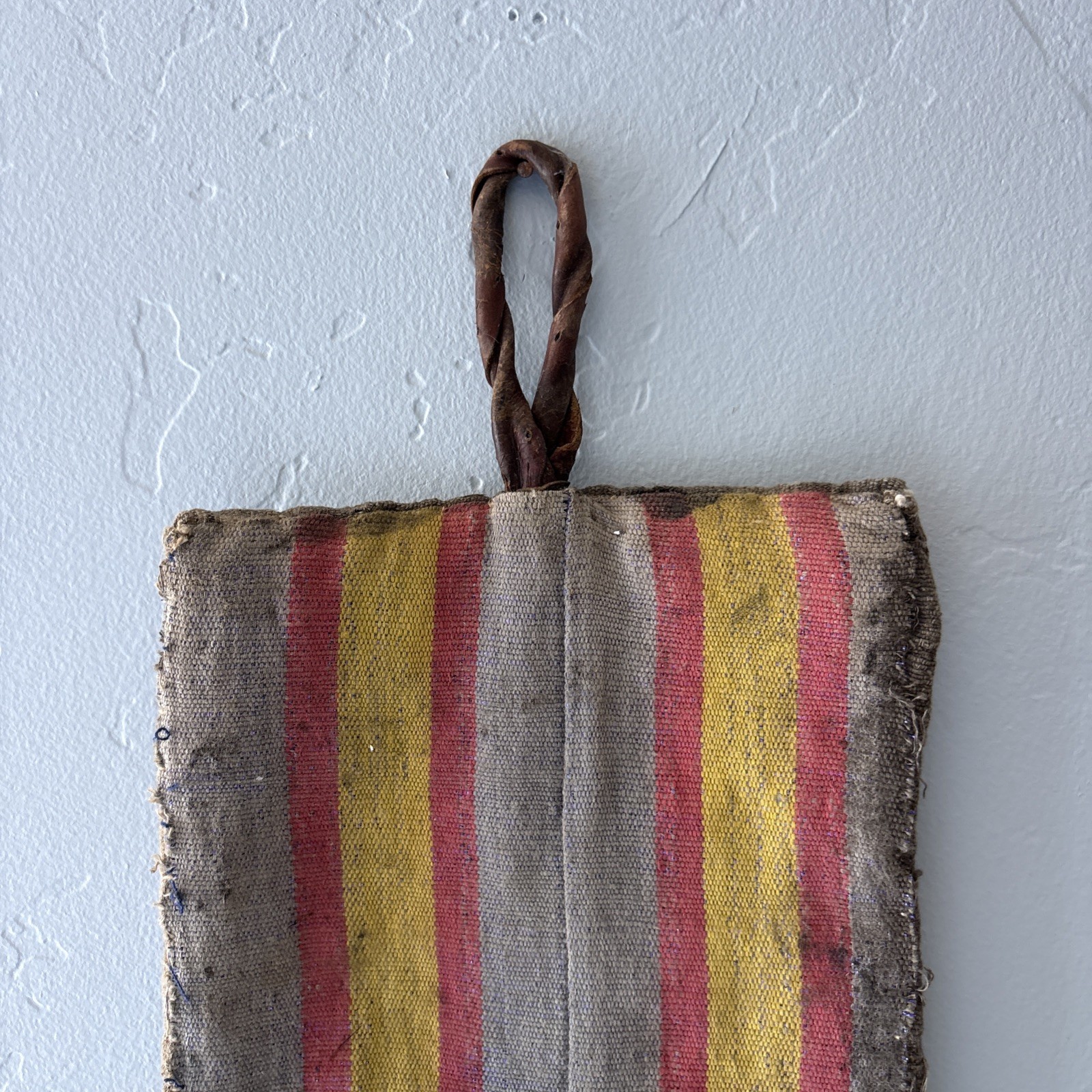 Yoruba Diviners Beaded Sash Nigeria Raised Beadwork Lizards Hanging Art 56” Vtg