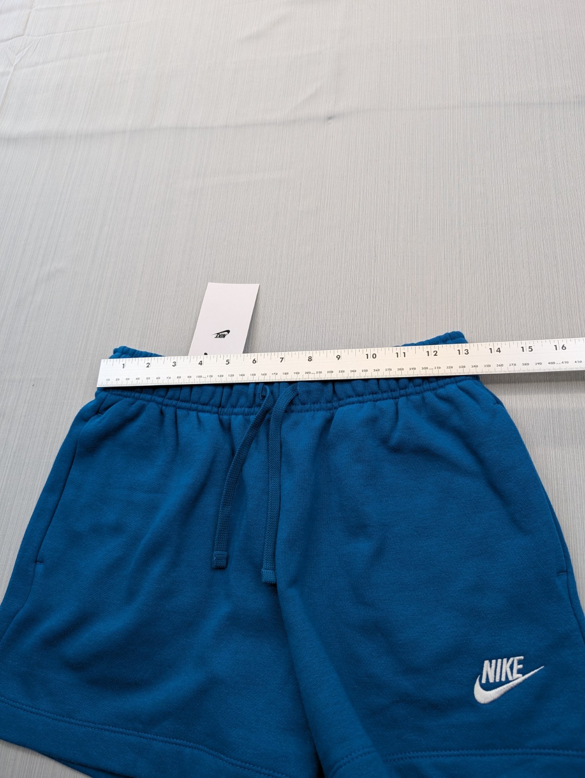 New Nike Club Fleece Mid-Rise Shorts Womens Size Small 3" Blue Green