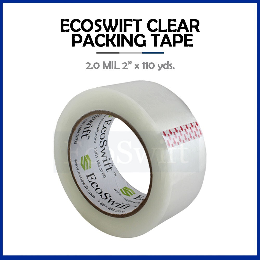 1 ROLL EcoSwift Carton Box Sealing Packaging Packing Tape 2.0mil 2" x 330 feet