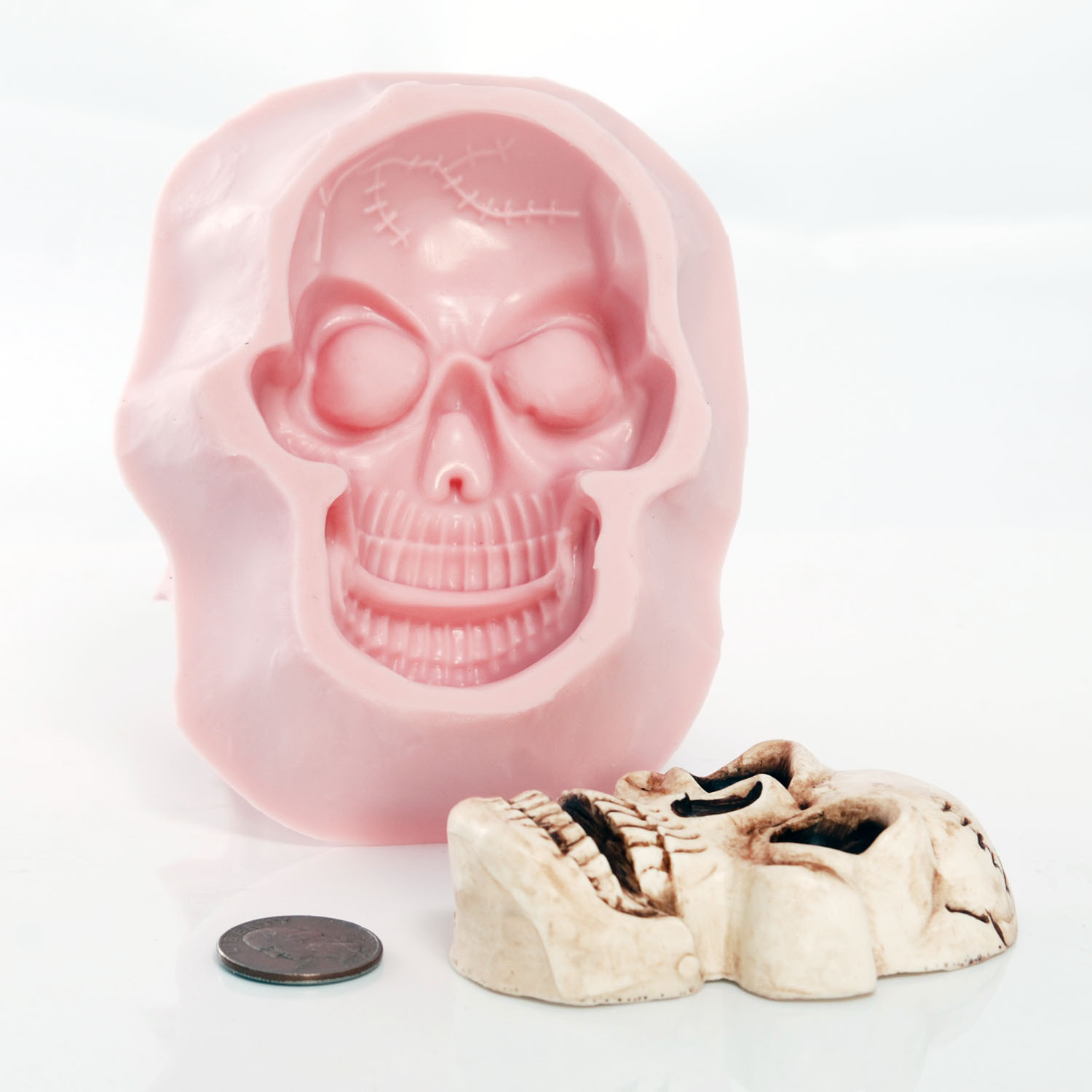 Large Skull Silicone Mold - Food Safe Chocolate - Soap, Wax, Resin, Clay (557)