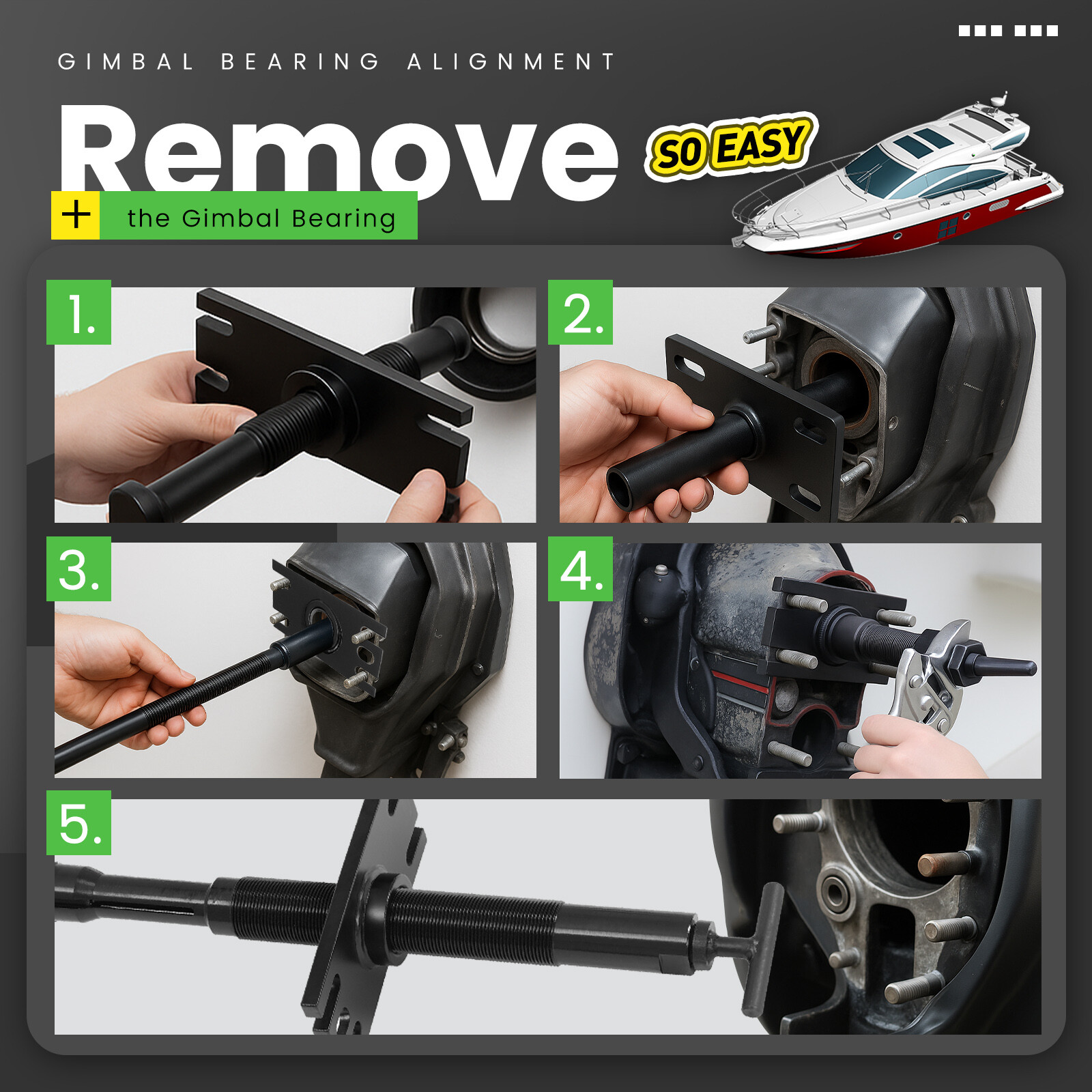 Bearing Puller Installer + Alignment Tool For Mercruiser Alpha Bravo MR OMC
