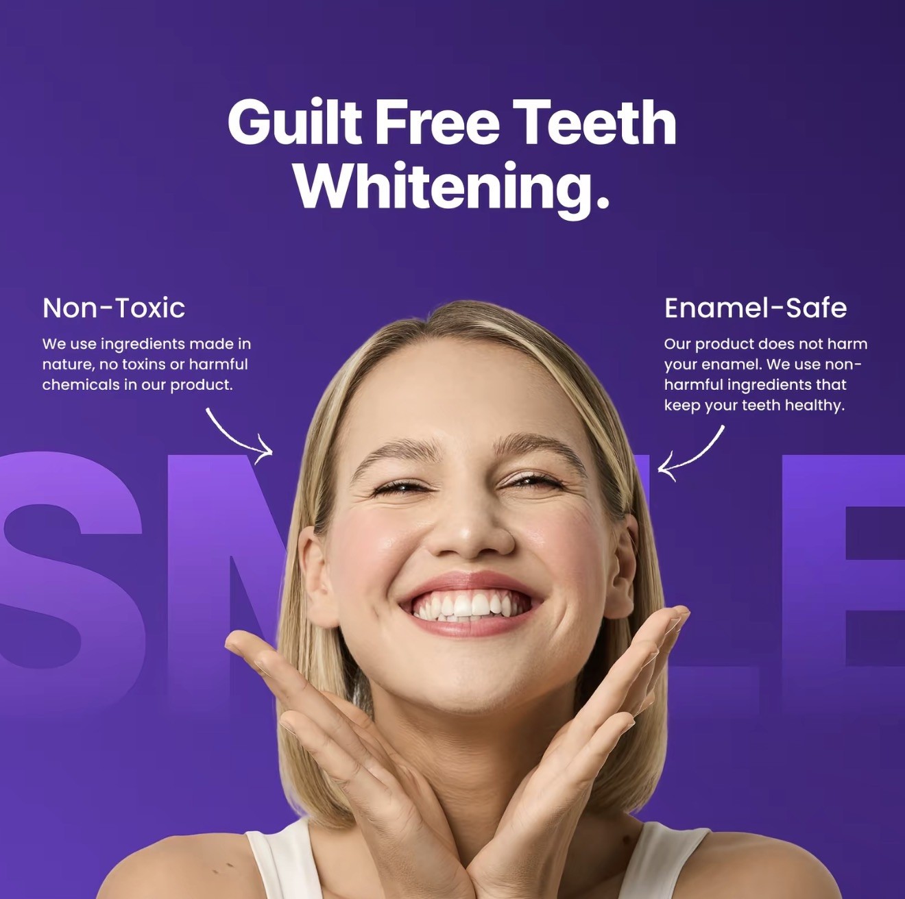 DR.DENT Purple Teeth Whitening Strips 14Ct Peroxide Free