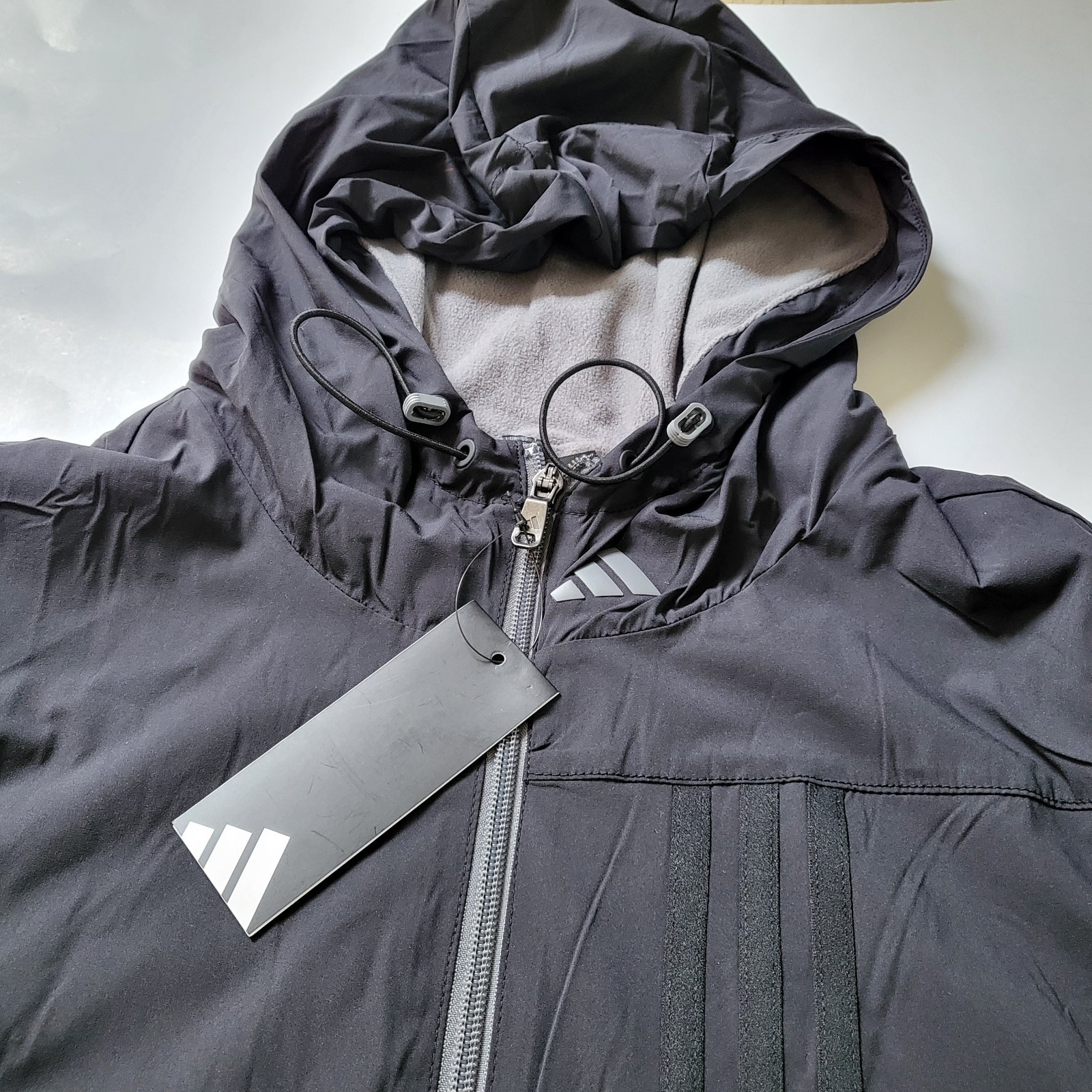 adidas Hoodie Fleece Lined Jacket Full zip Hooded Jacket Size XL